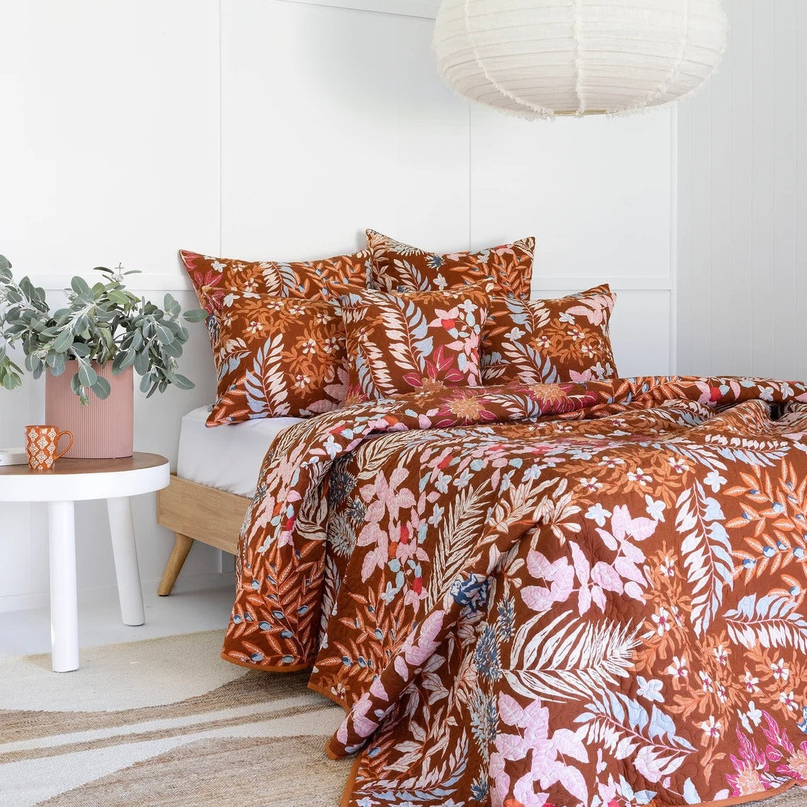 Floral Cotton Quilt Throw Bedspread Block Print Quilt Indian Quilt Comforter Duvet Cover Quilt Gift - Rust cherry monkey