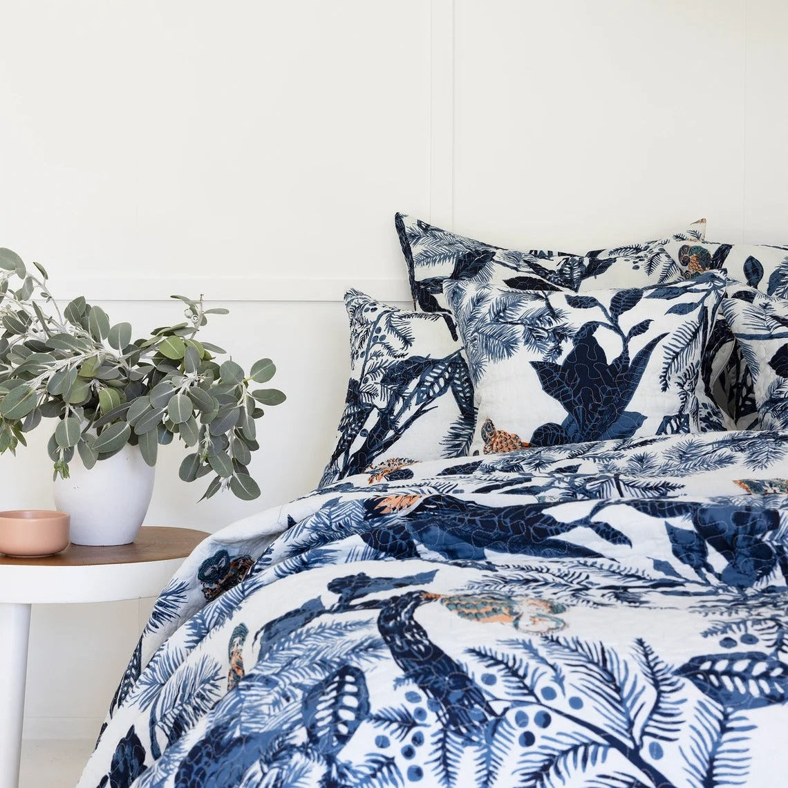 Floral Cotton Quilt Throw Bedspread Block Print Quilt Indian Quilt Comforter Duvet Cover Quilt Gift - Blue Owl