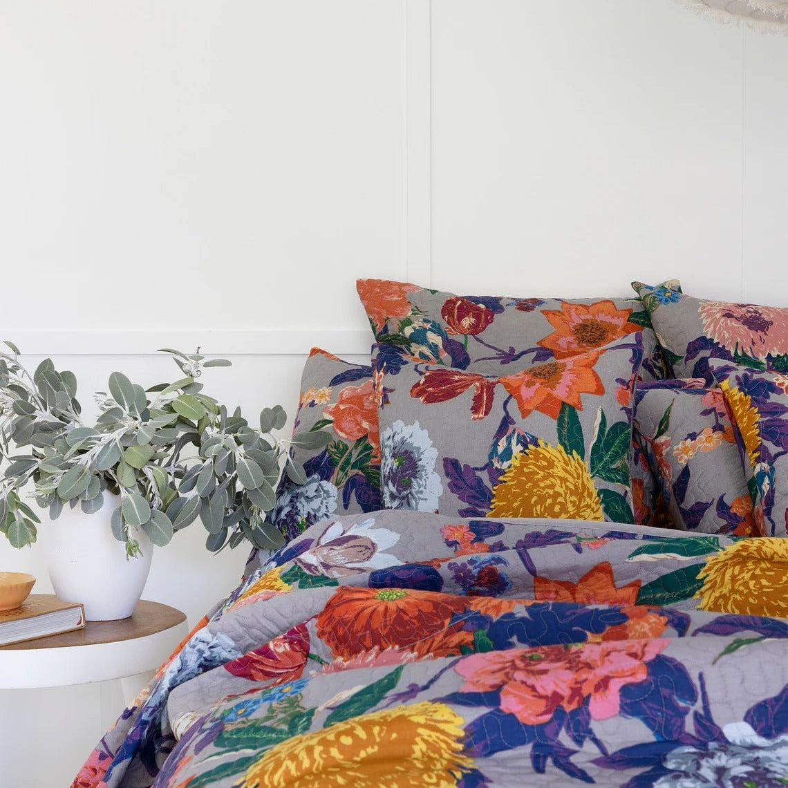 Floral Cotton Quilt Throw Bedspread Block Print Quilt Indian Quilt Comforter Duvet Cover Quilt Gift - Purple Anthro Floral