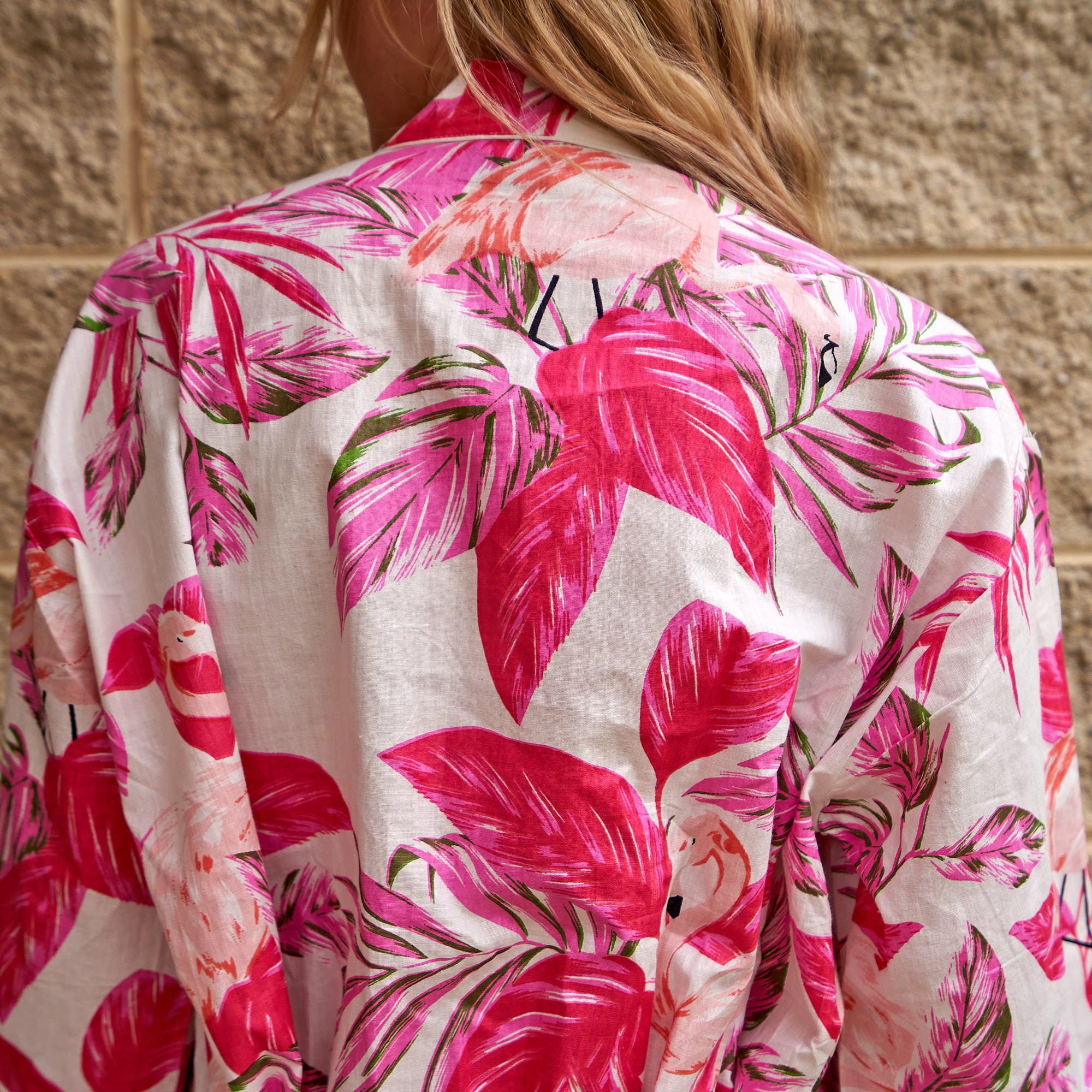 'Pink Paradise' 100% Cotton Kimono Robe