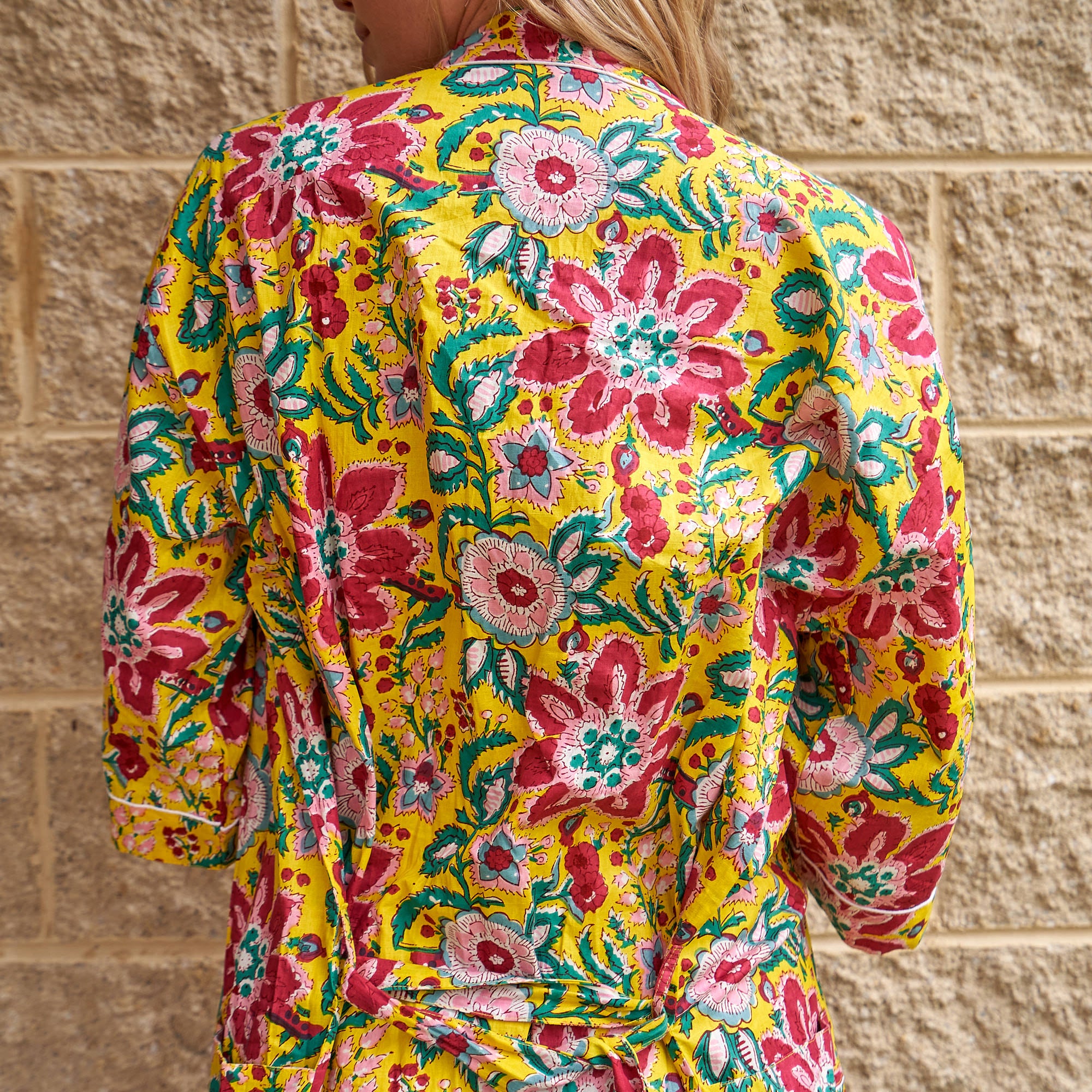 'Floral Flourish' 100% Cotton Kimono Robe