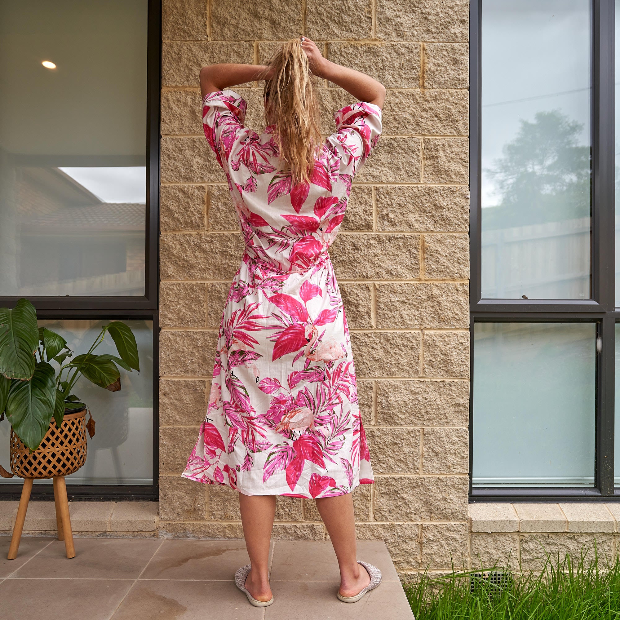 'Pink Paradise' 100% Cotton Kimono Robe