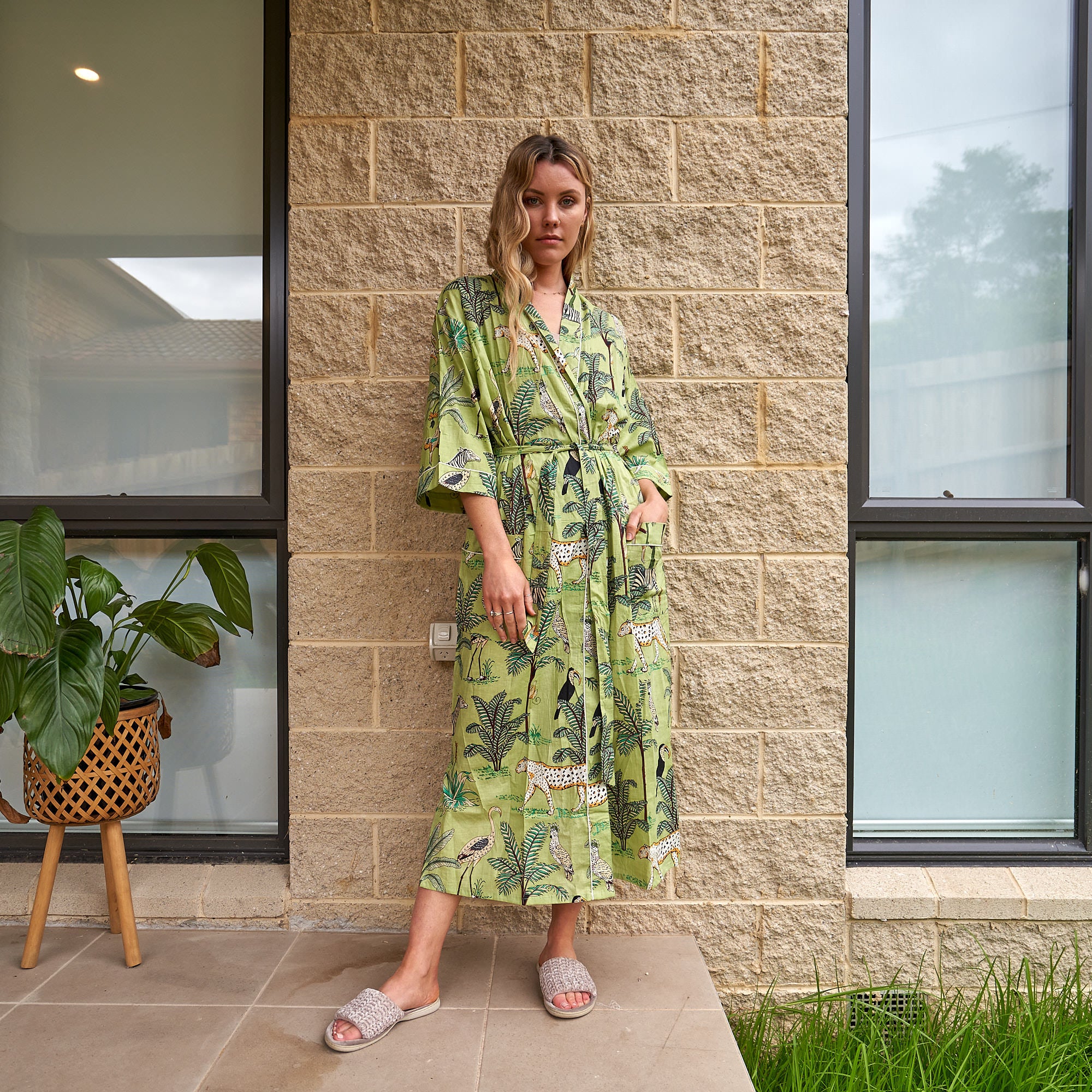 Cotton kimono dressing gown on sale australia
