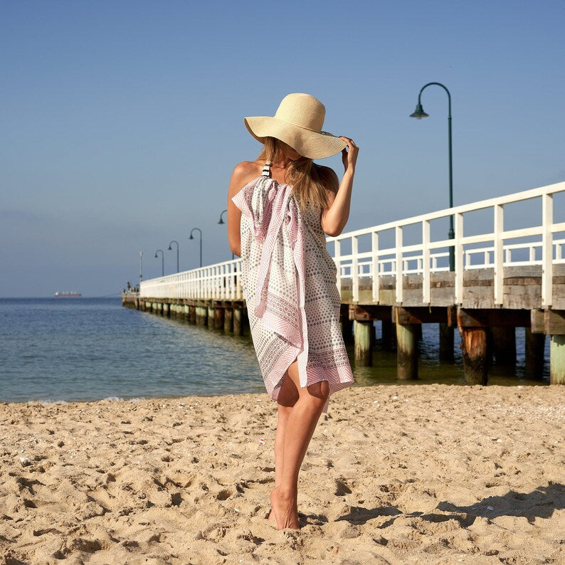 'Lazy Beach Days' 100% Cotton Sarong