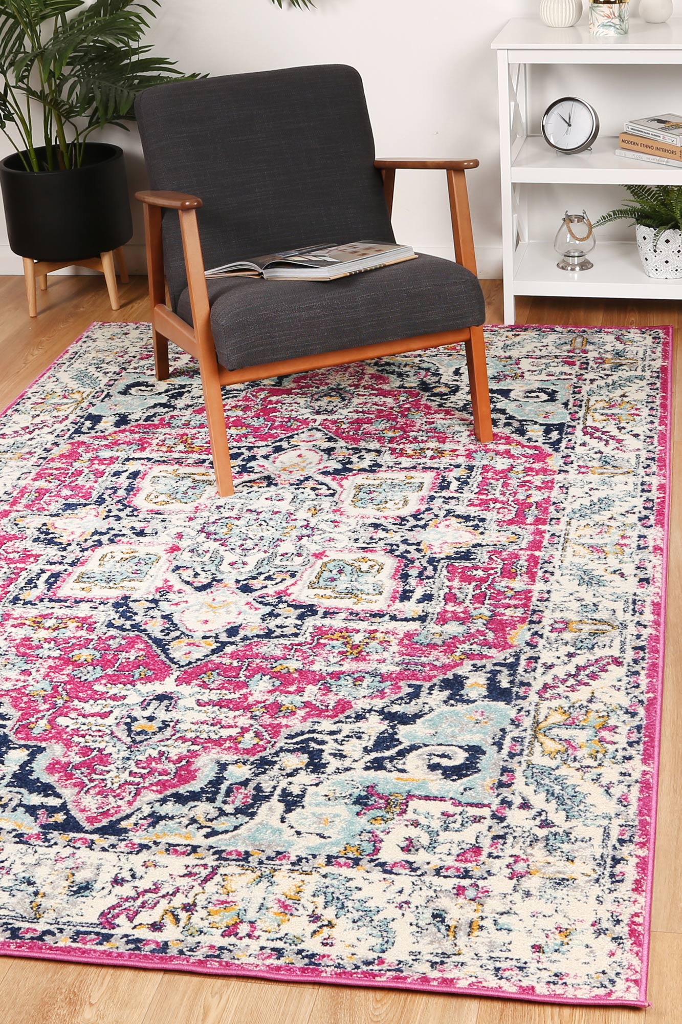 Sicily Carleone Transitional In Pink & Blue Rug