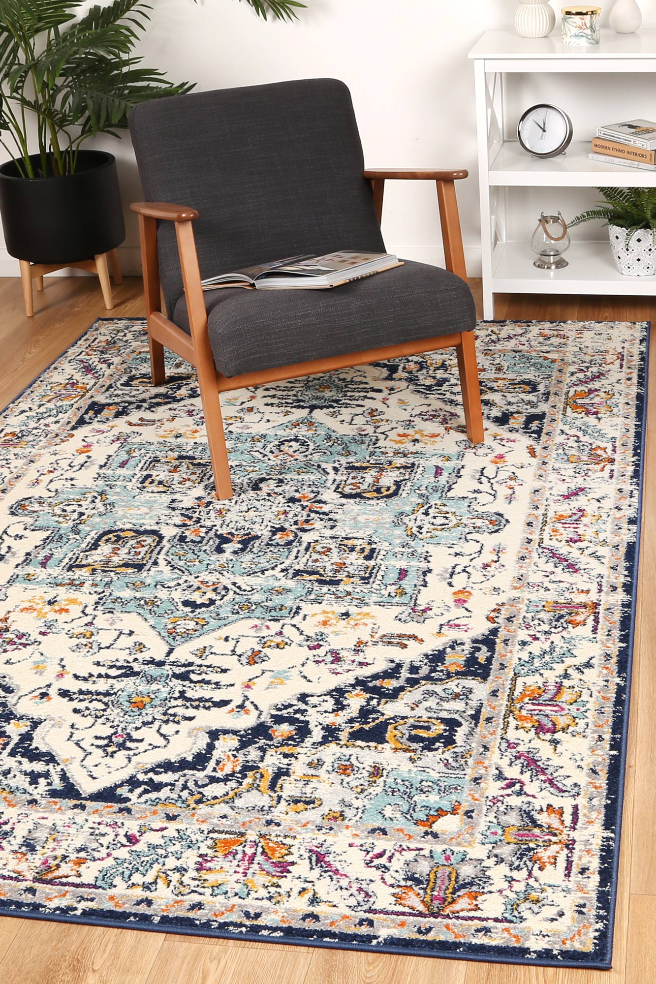 Sicily Patti Traditional In Navy Rug