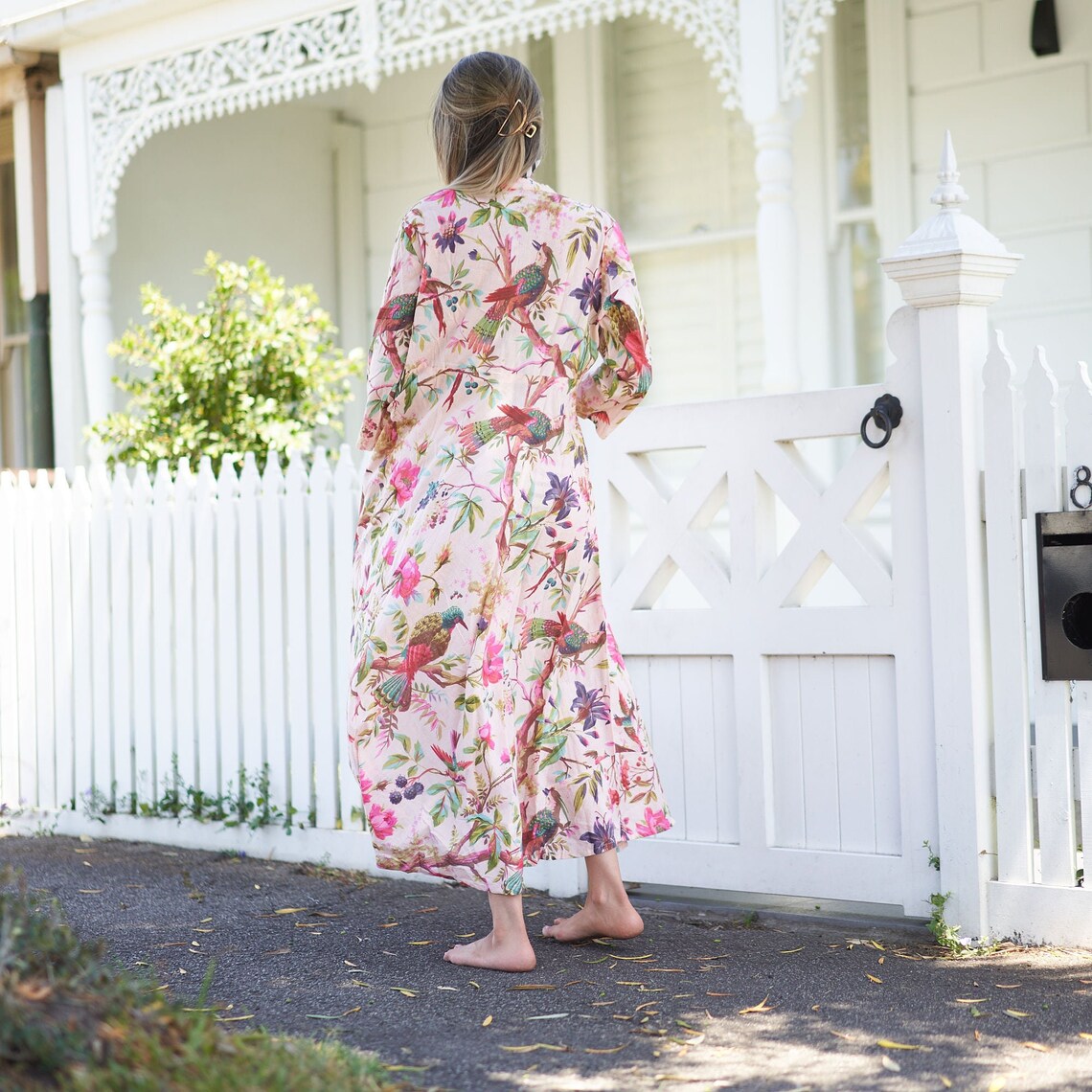 'Sea, Sun, and Florals' 100% Cotton Maxi Dress