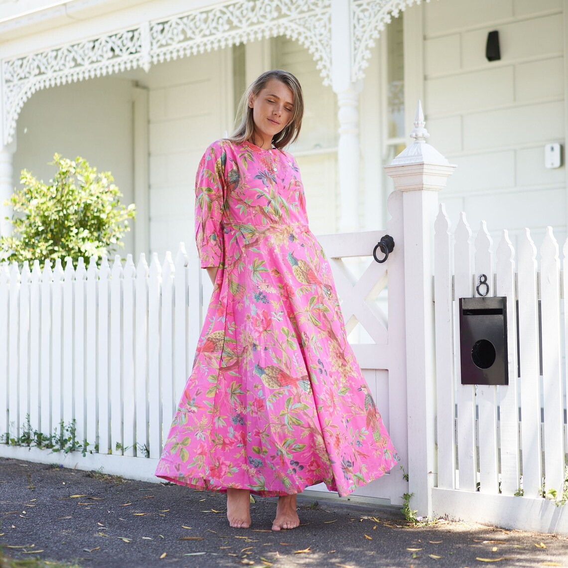 'Blossoming Bliss' 100% Cotton Maxi Dress