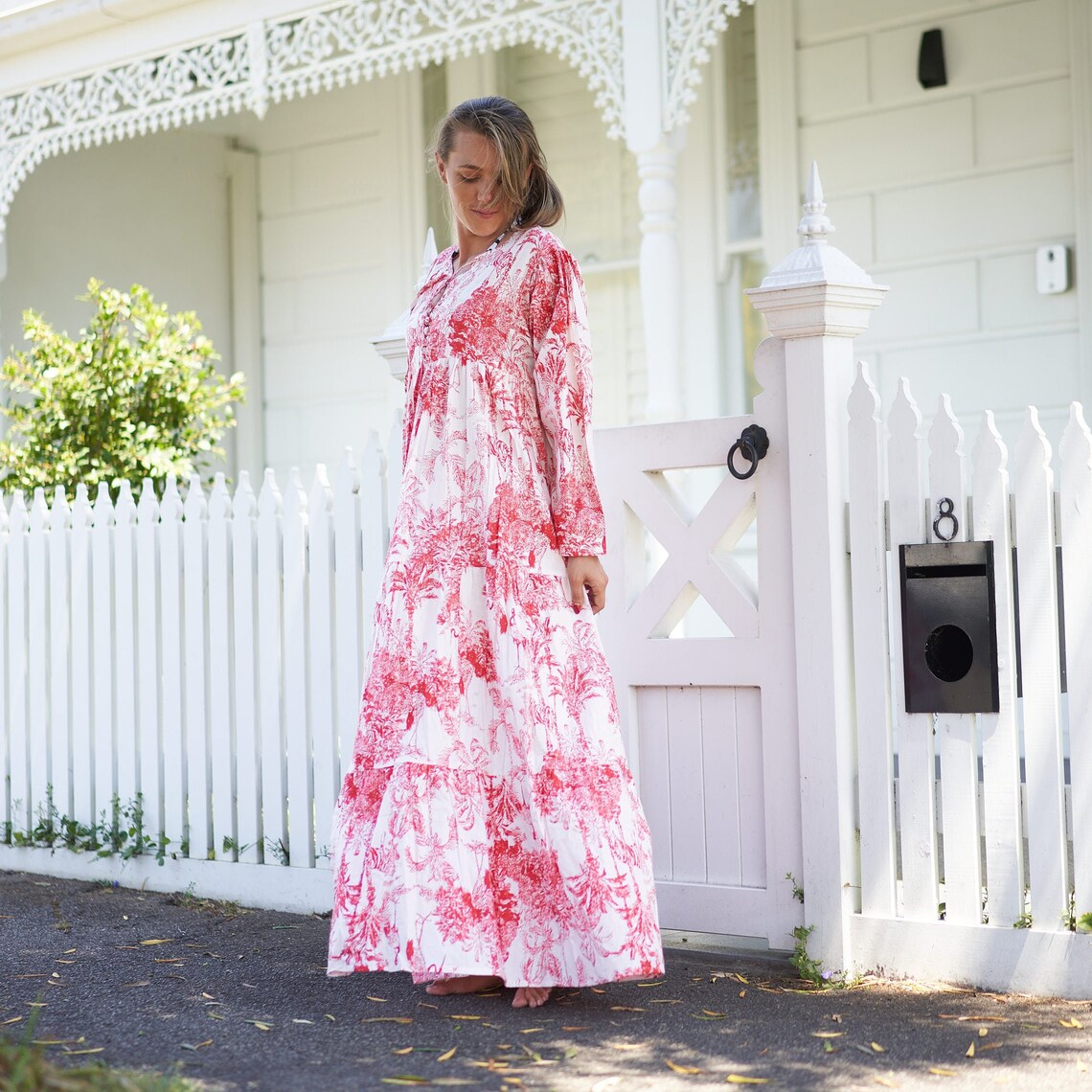'Vintage Botanicals' 100% Cotton Maxi Dress