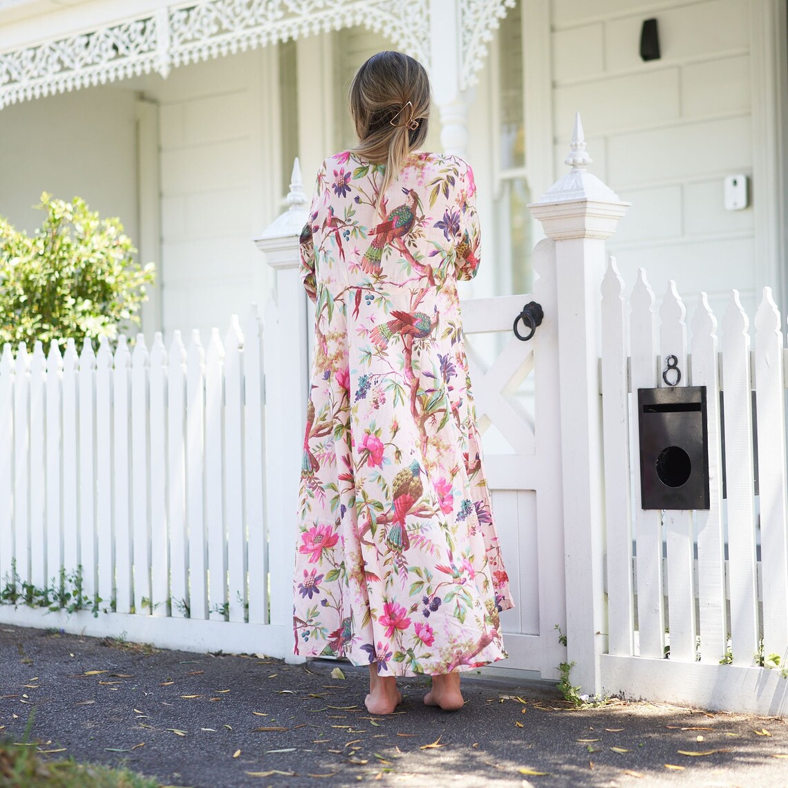 'Sea, Sun, and Florals' 100% Cotton Maxi Dress
