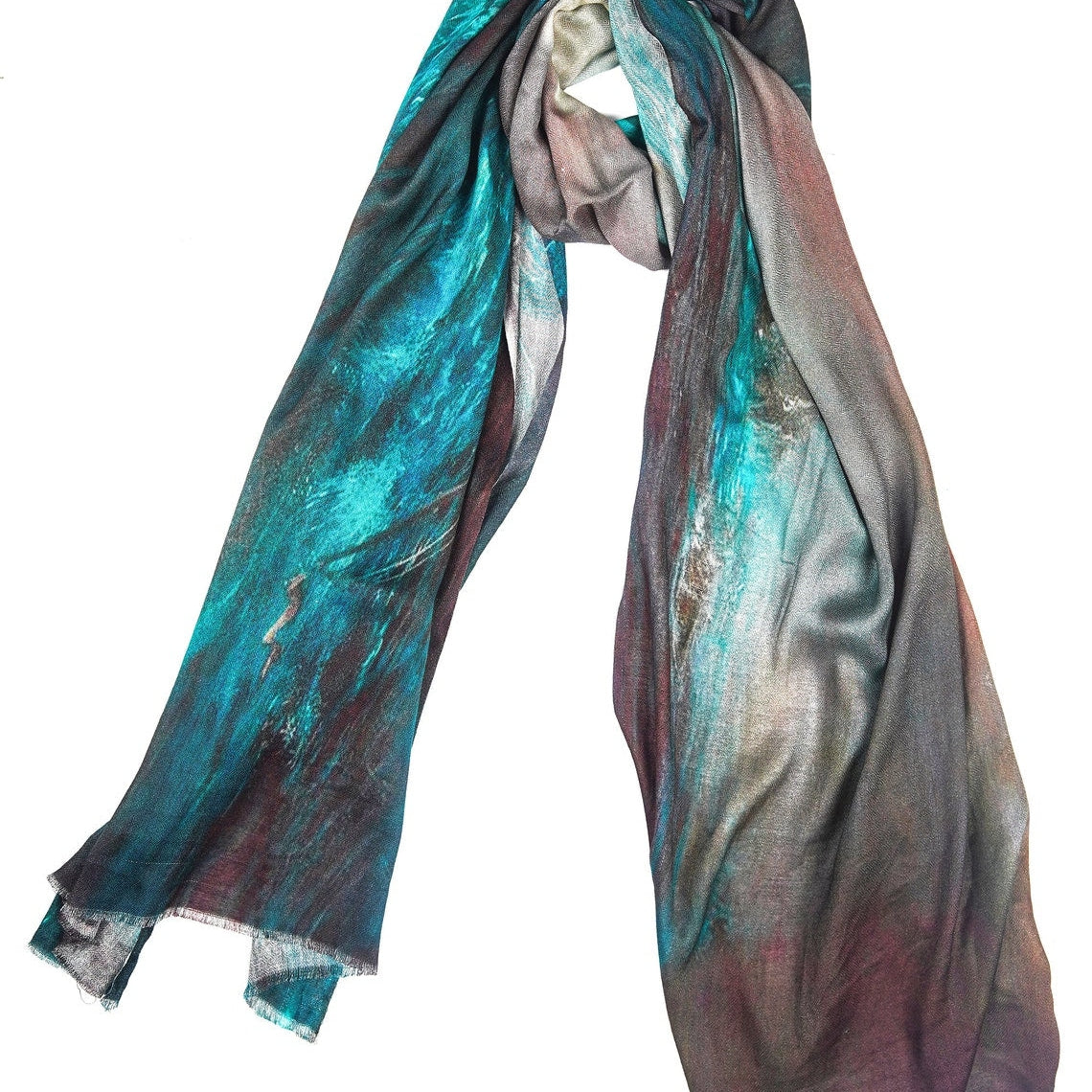 Silk Modal Scarf, long all season scarf in luxurious fabric blend, shawl and wrap, accessories for women, gifts for her, summer scarf, shawl - Ocean Blue