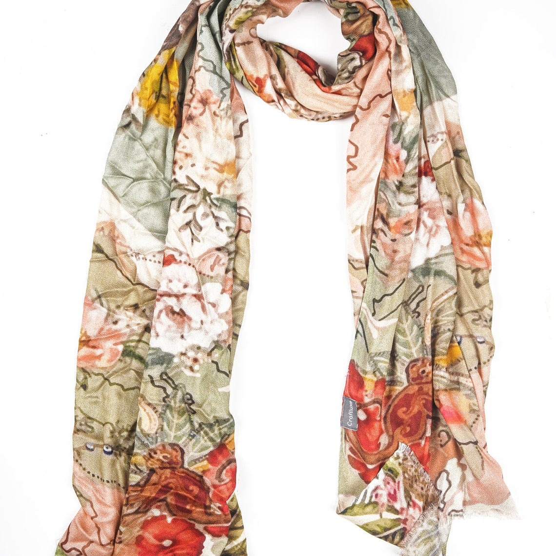 Silk Modal Scarf - Peach
