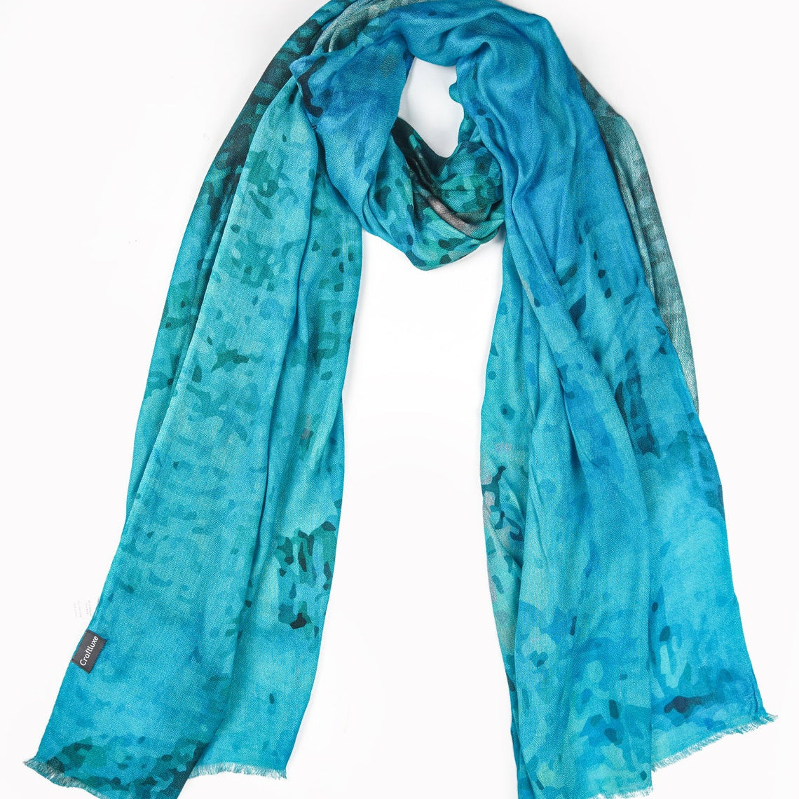 Silk Modal Scarf, long all season scarf in luxurious fabric blend, shawl and wrap, accessories for women, gifts for her, summer scarf, shawl - Blue