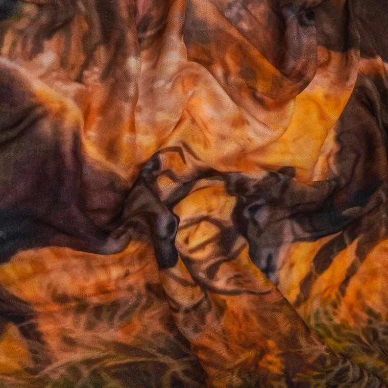 Silk Modal Scarf - Brown