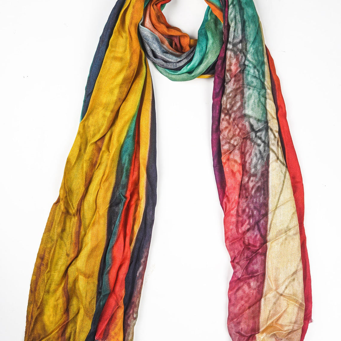 Silk Modal Scarf, long all season scarf in luxurious fabric blend, shawl and wrap, accessories for women, gifts for her, summer scarf, shawl - Rainbow
