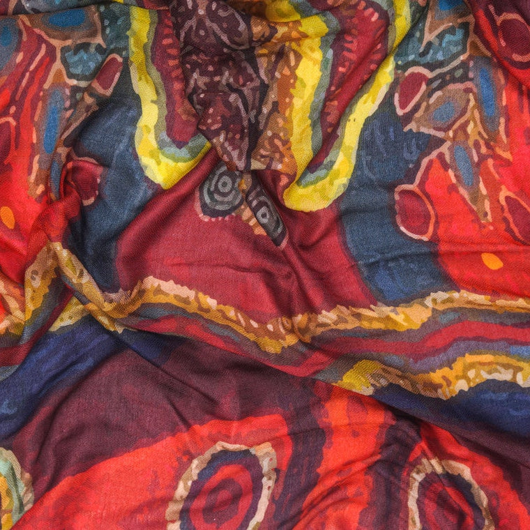 Silk Modal Scarf - Maroon