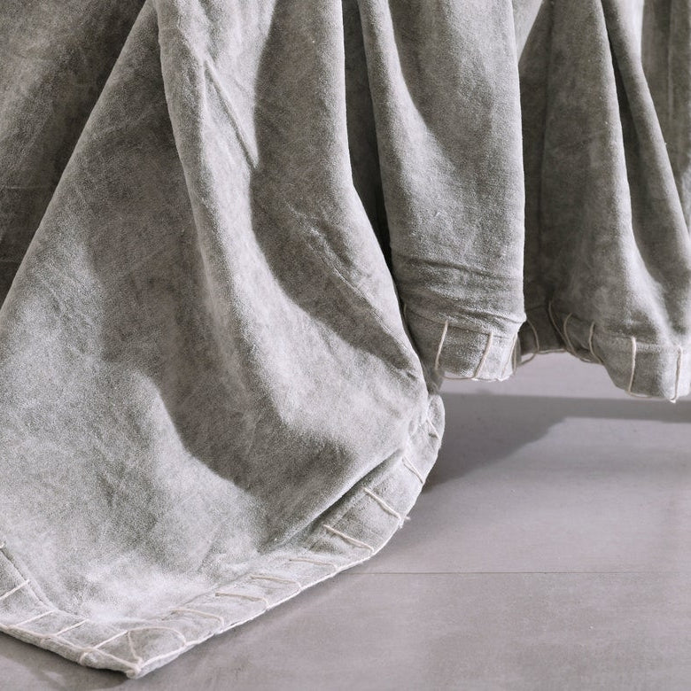 Luxury Cotton Throw Wool Rug Blanket - Boho Grey