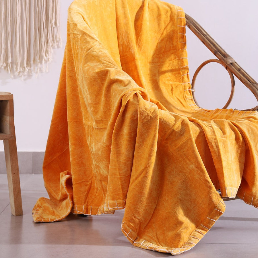 Premium Cotton Velvet Quilted Rug Blanket - Elegant Large Picnic Throw