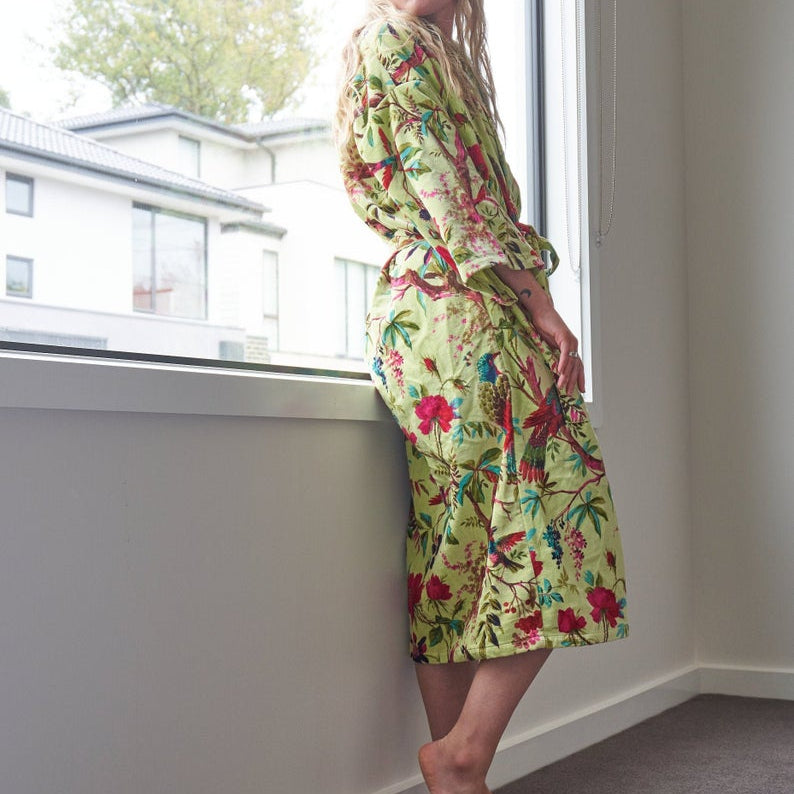 'Tender Touch' 100% Cotton Velvet Kimono Robe