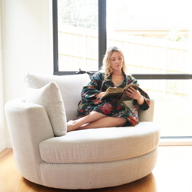 'Chic Luxury' 100% Cotton Velvet Kimono Robe Robe