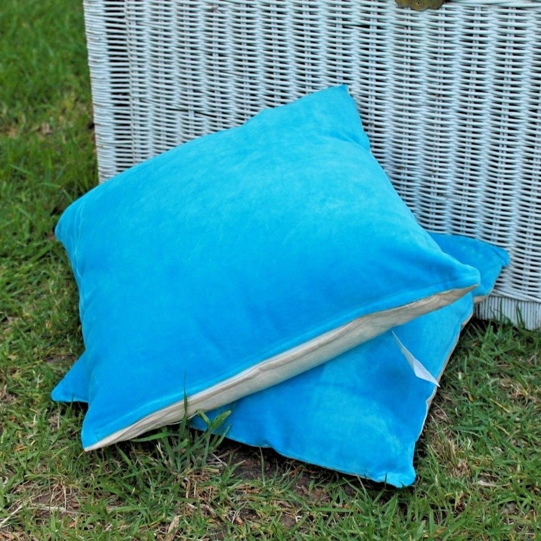 'Sea & Sky' 100% Cotton Velvet Cushion Cover