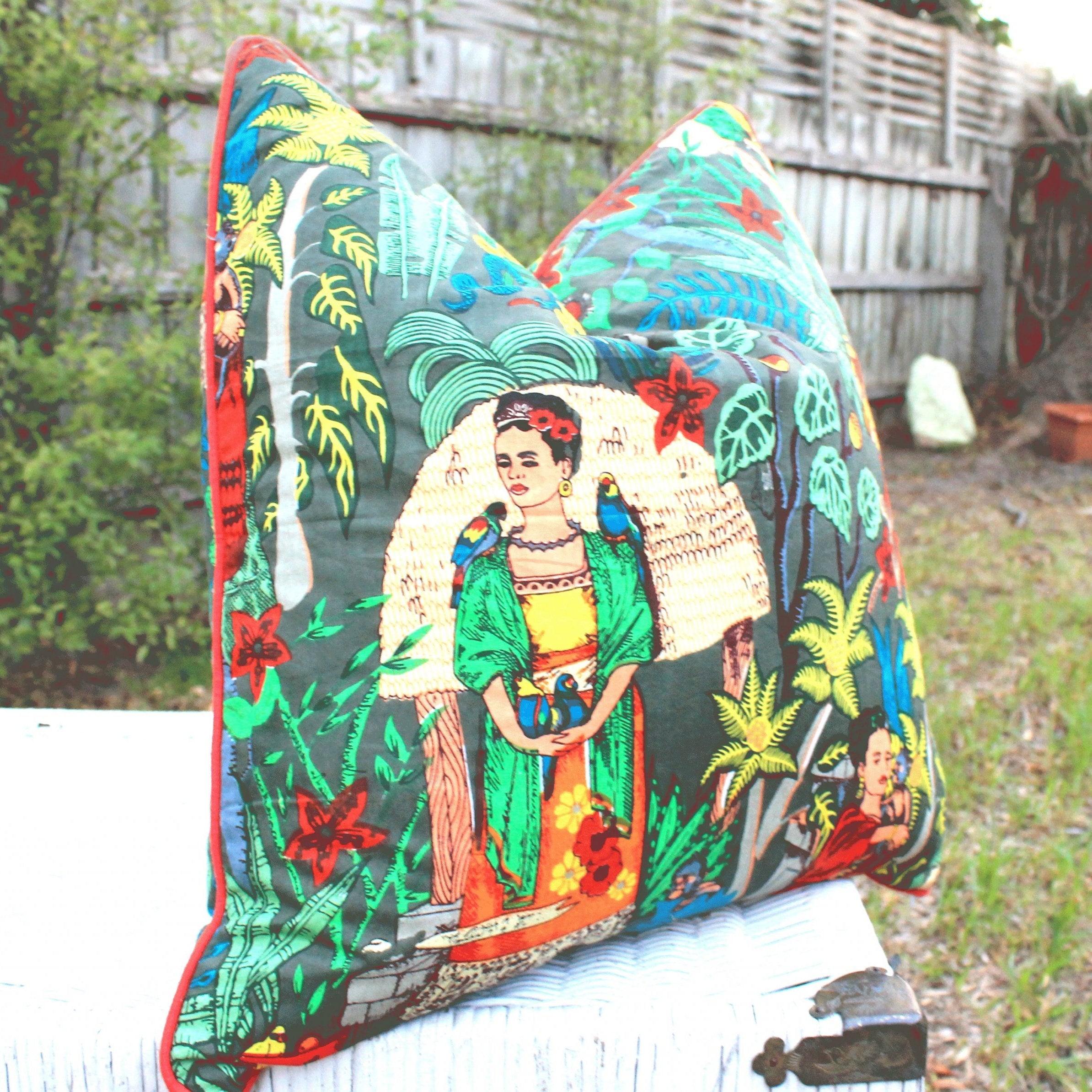 'Frida's Extravaganza' 100% Cotton Cushion Cover