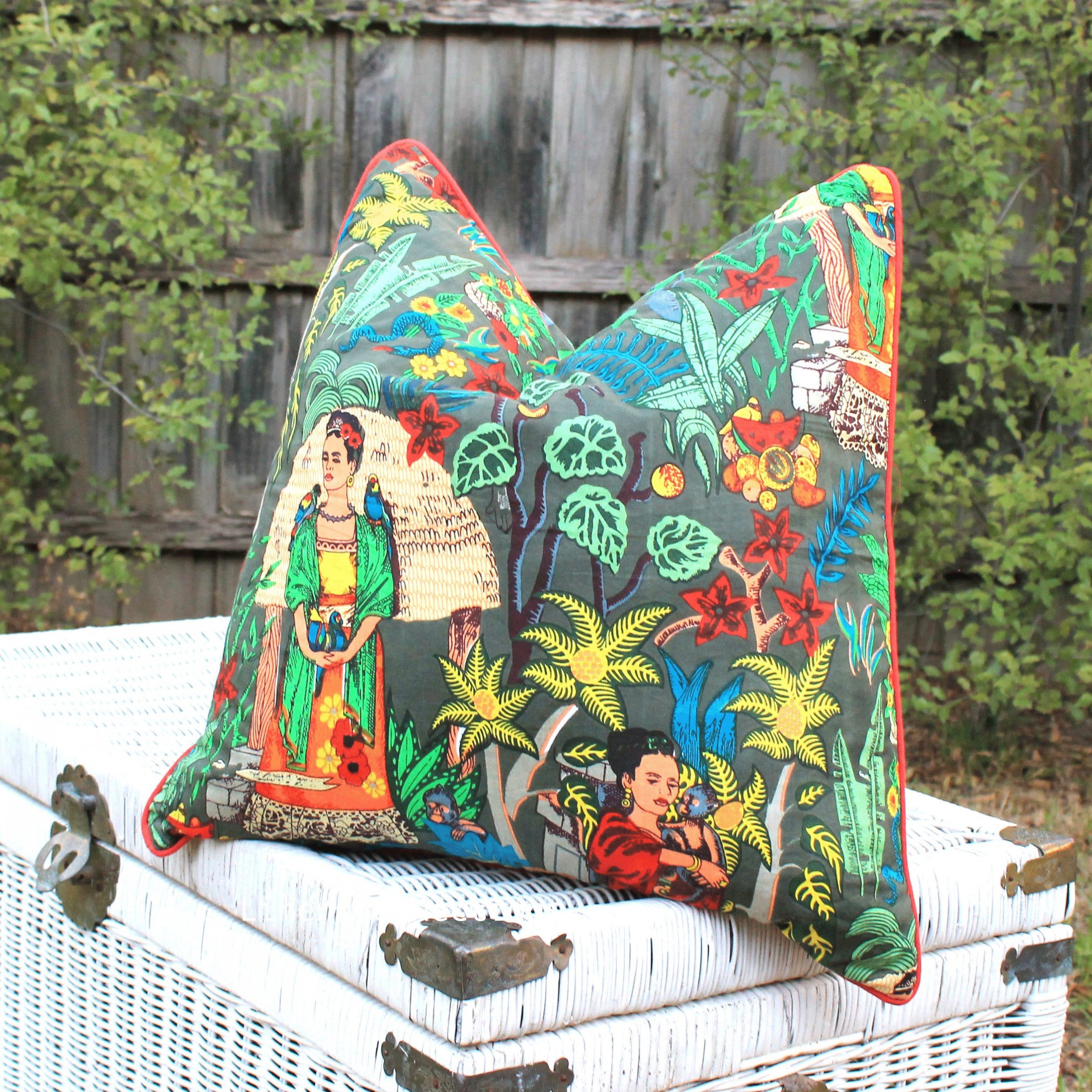 'Frida's Extravaganza' 100% Cotton Cushion Cover