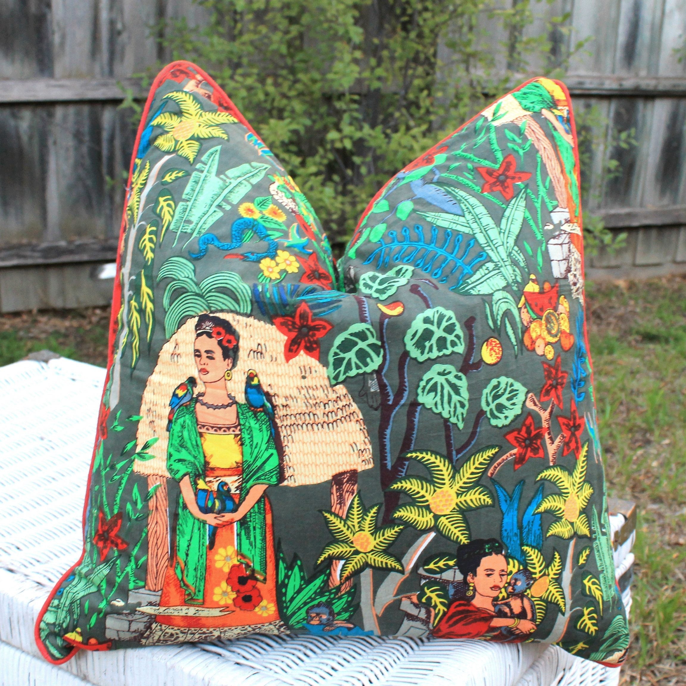 'Frida's Extravaganza' 100% Cotton Cushion Cover