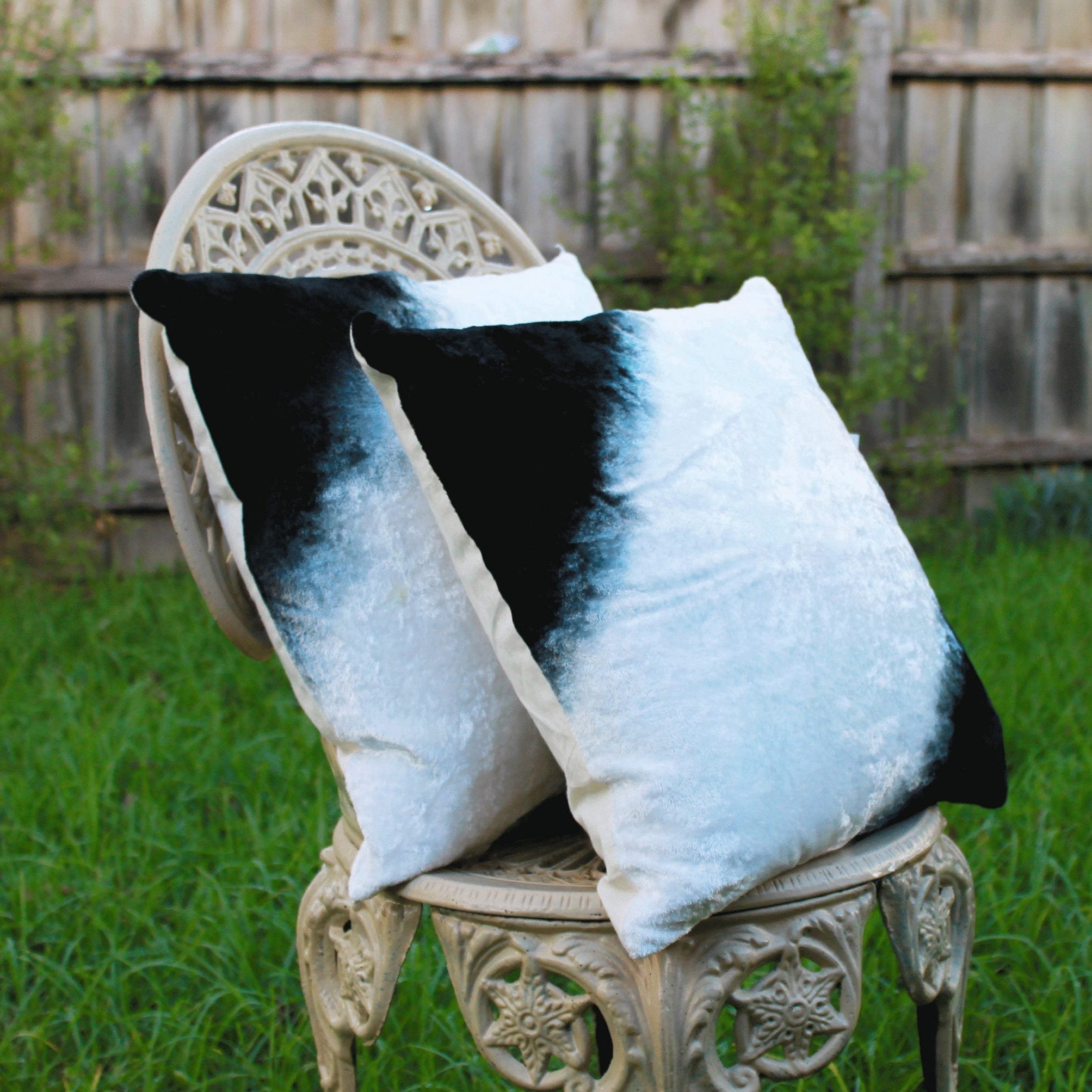 'Monochrome Tie Dye' 100% Cotton Velvet Cushion Cover