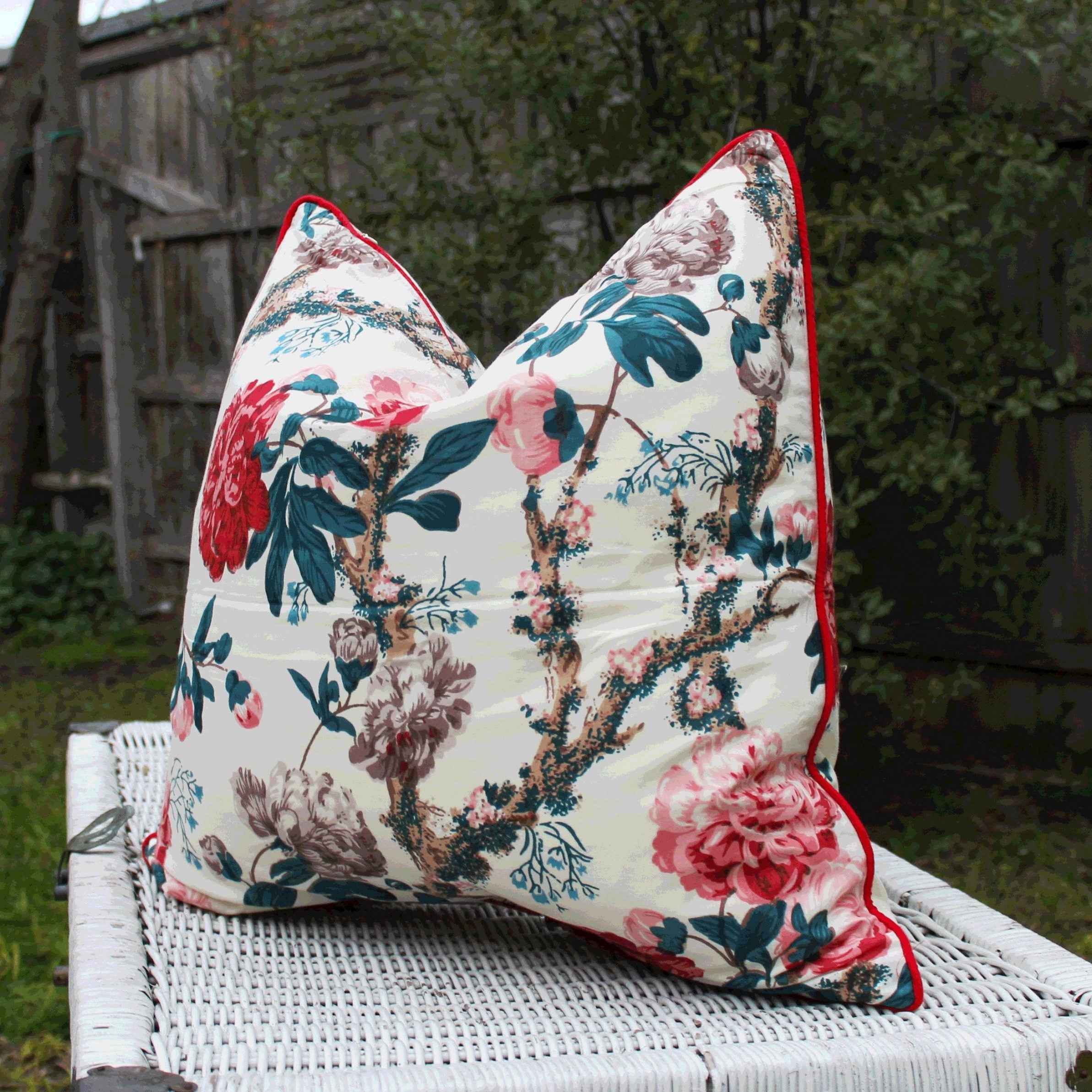 'Floral Hideaway' 100% Cotton Cushion Cover