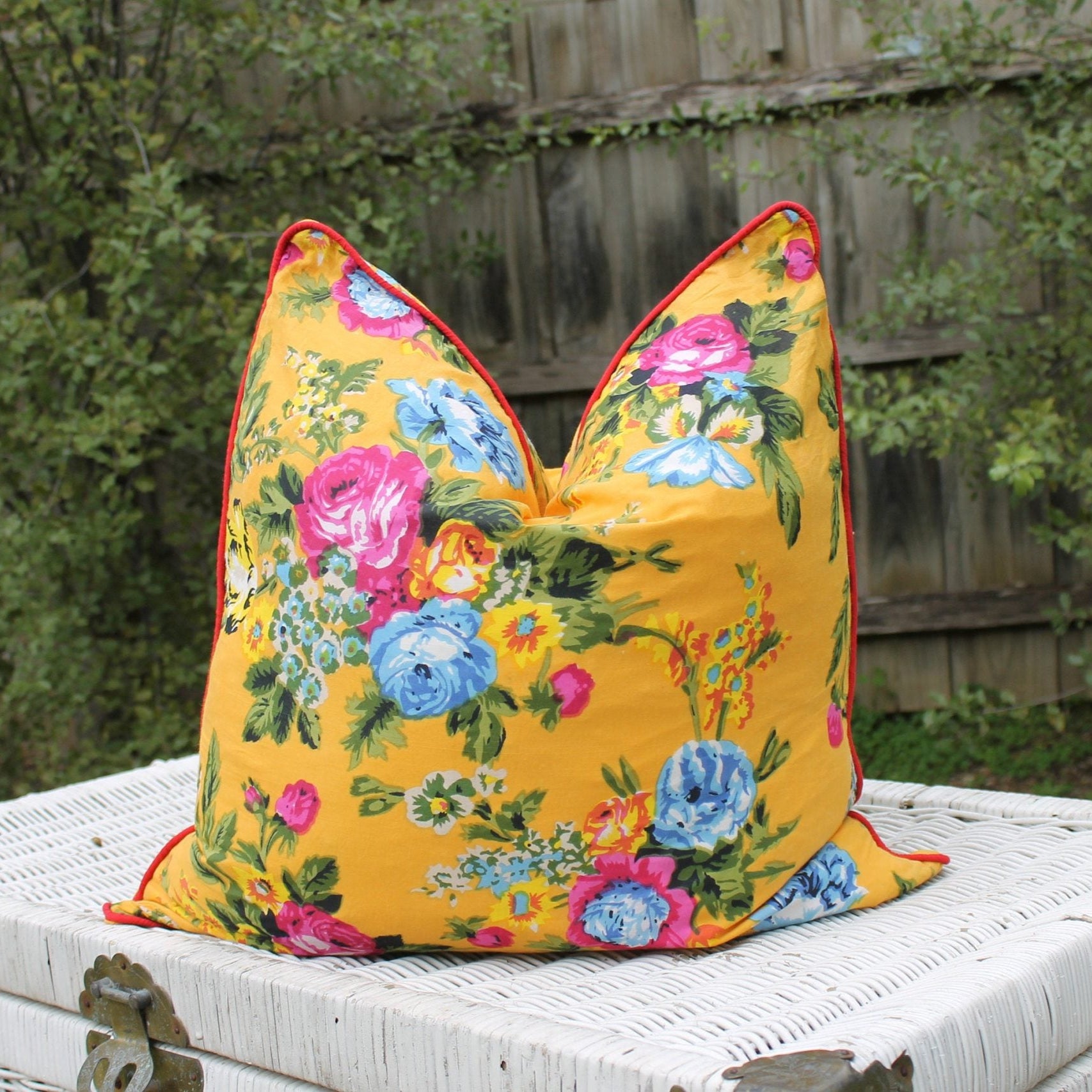 'Cozy Floral Comforts' 100% Handmade Cotton Cushion Cover
