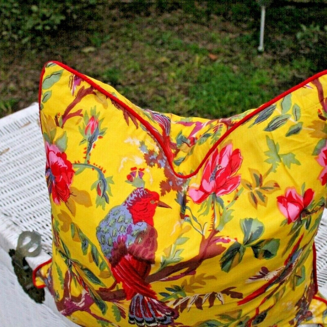 'Floral Oasis' 100% Handmade Cotton Cushion Cover