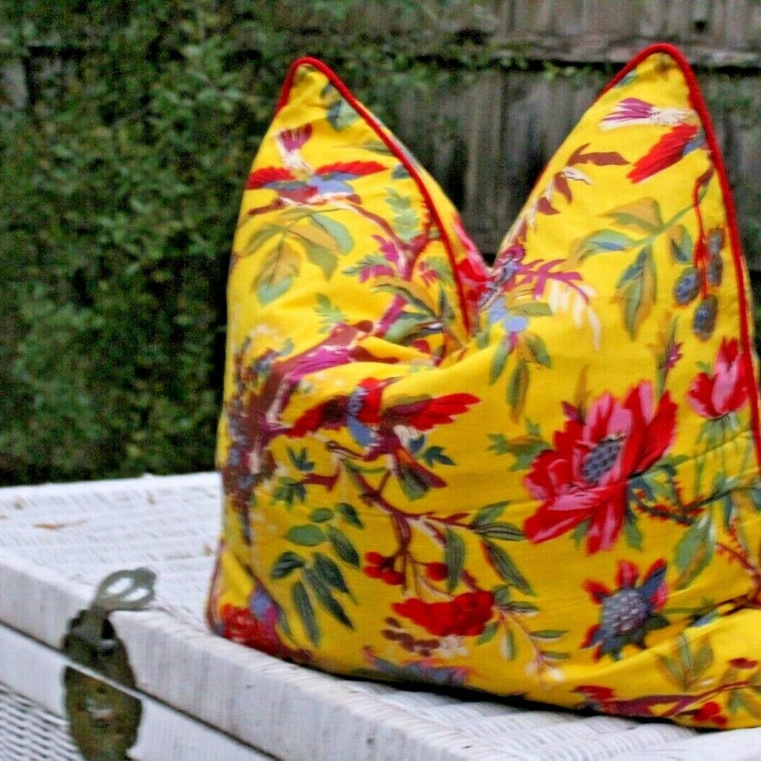 'Floral Escape' 100% Handmade Cotton Cushion Cover