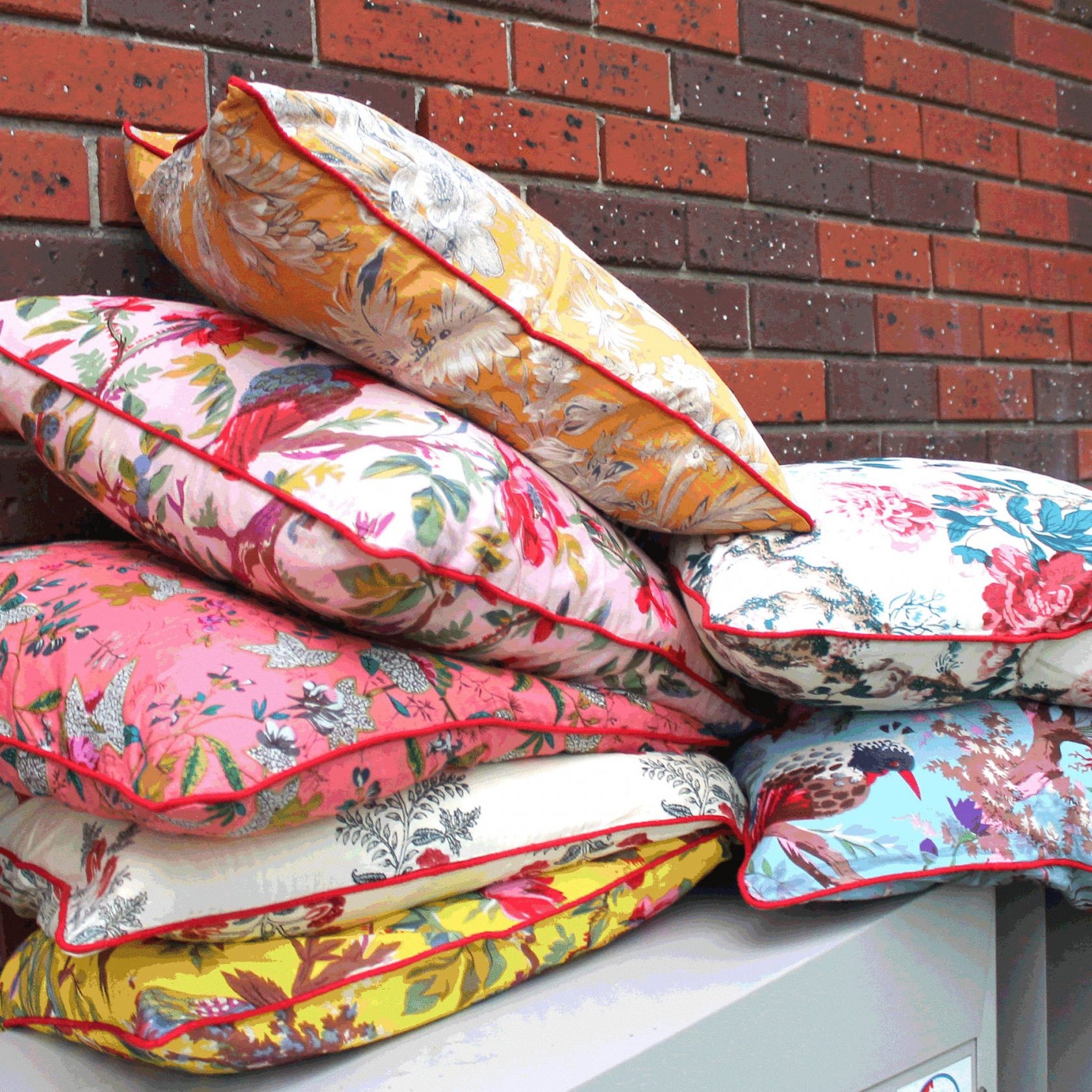 'Blooming Botanics' 100% Handmade Cotton Cushion Cover