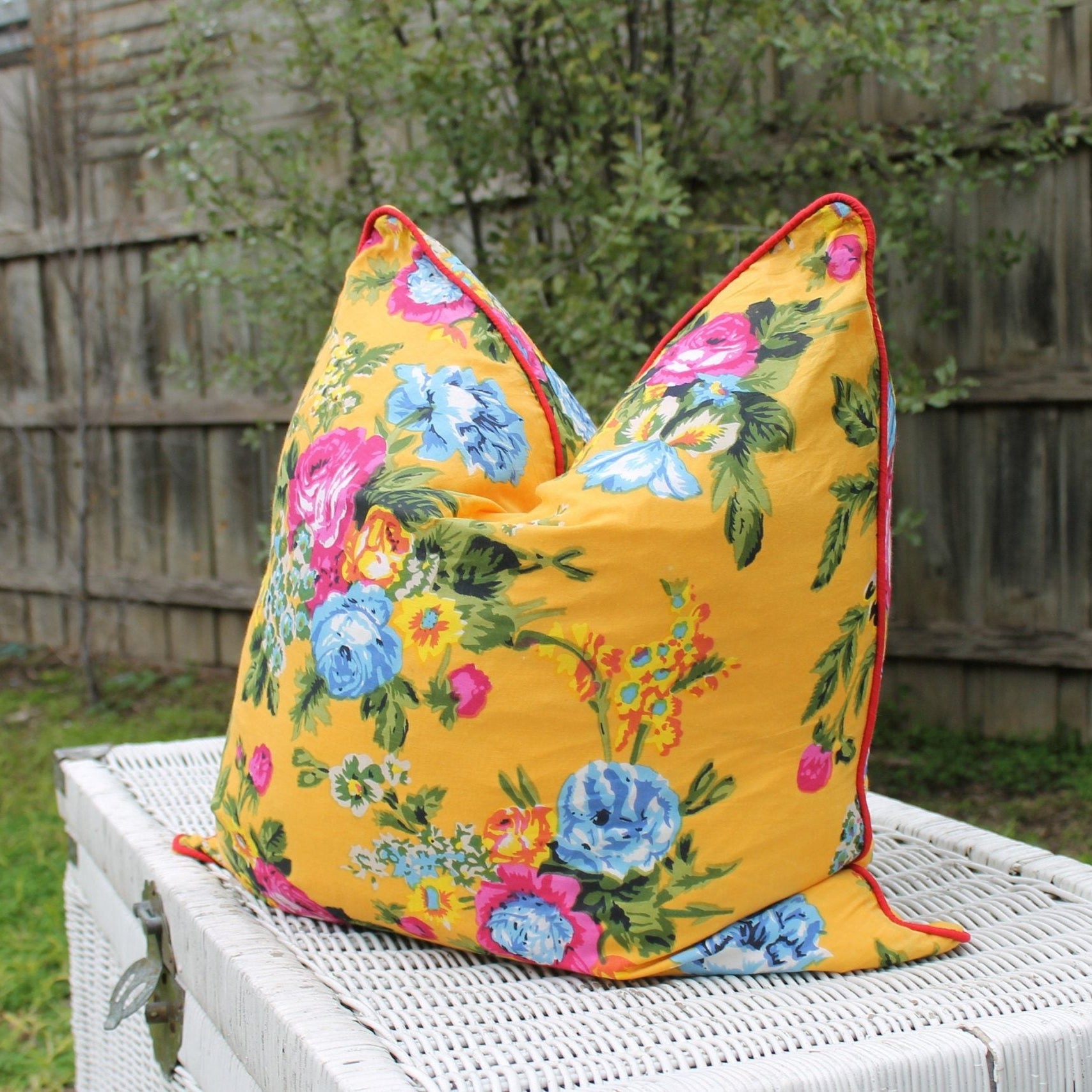 'Cozy Floral Comforts' 100% Handmade Cotton Cushion Cover