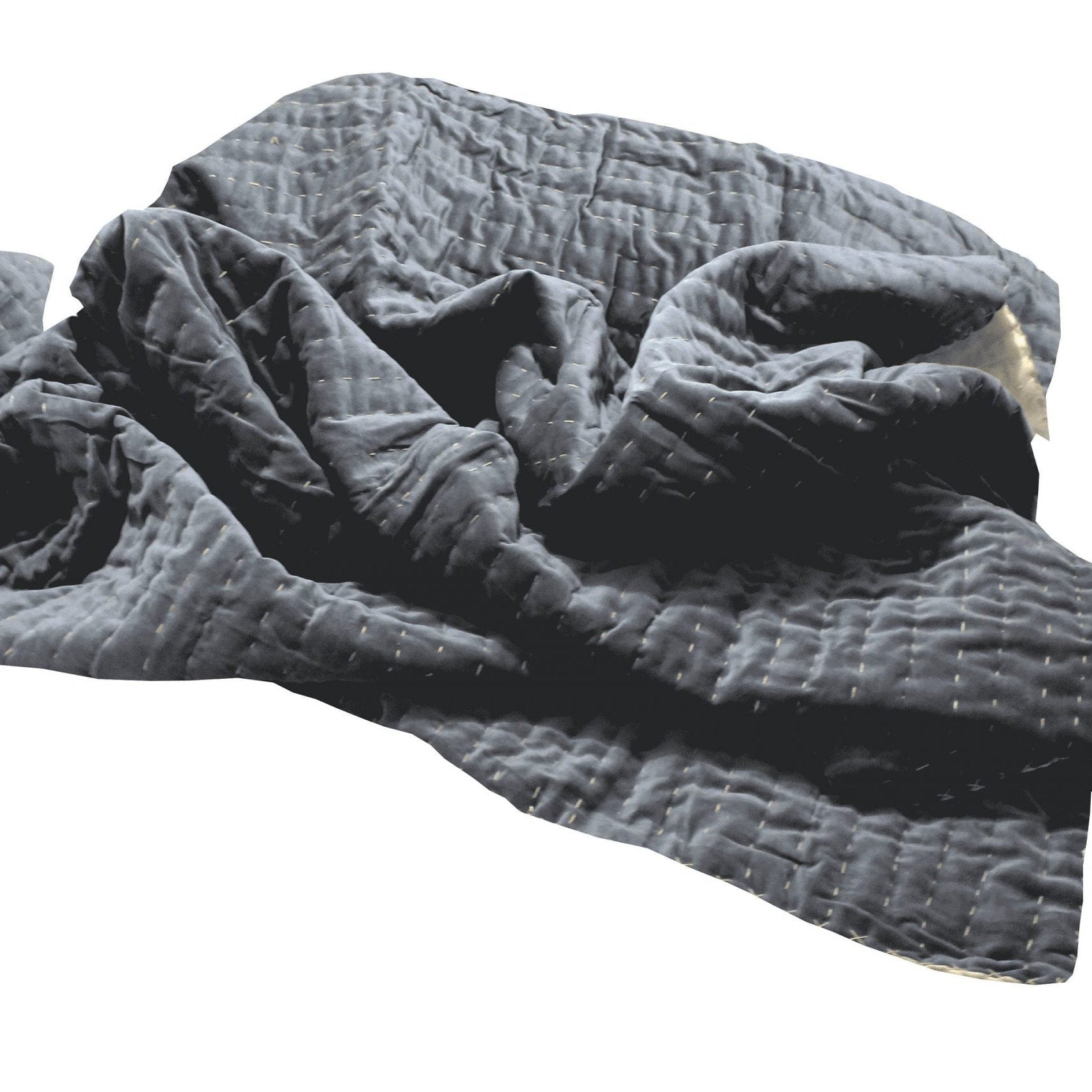 Velvet Cotton Quilt Patchwork Handmade Comforter - Grey