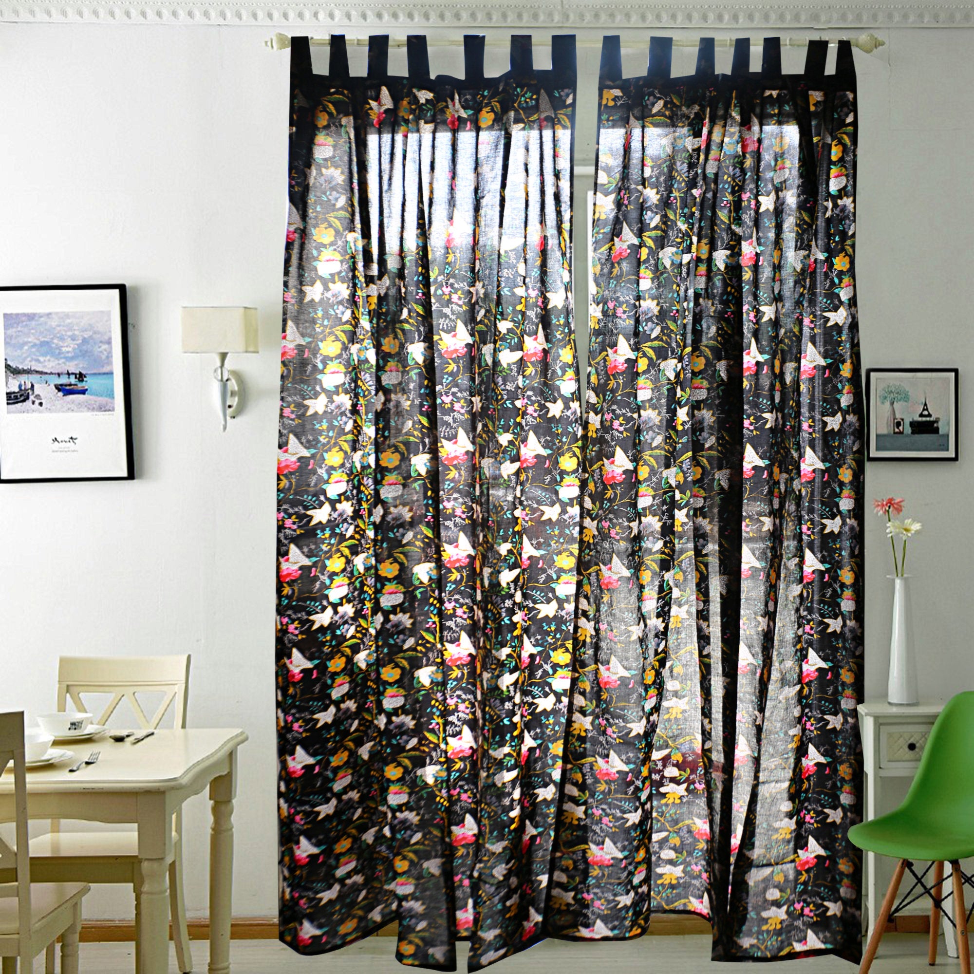 'Tropical Dreamscapes' 100% Cotton Boho Curtains