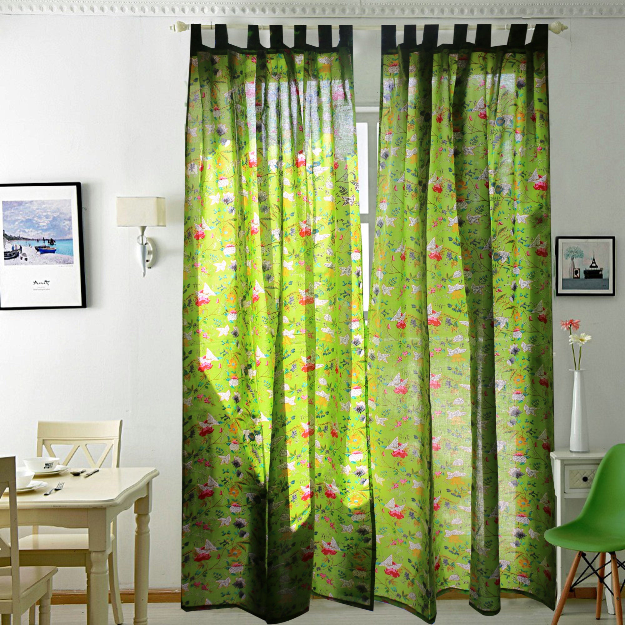 'Enchanted Garden' 100% Cotton Boho Curtains