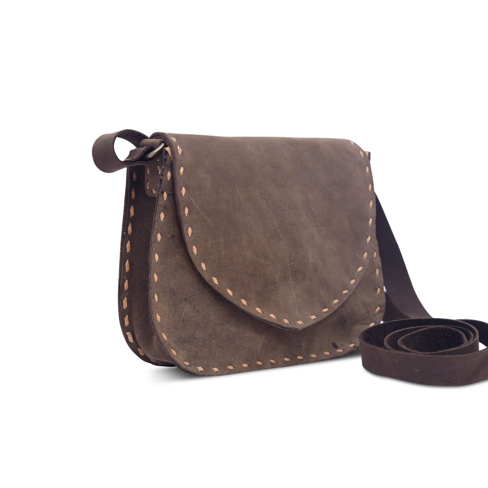Leather Messenger Crossbody Shoulder Bag - Versatile Travel Satchel