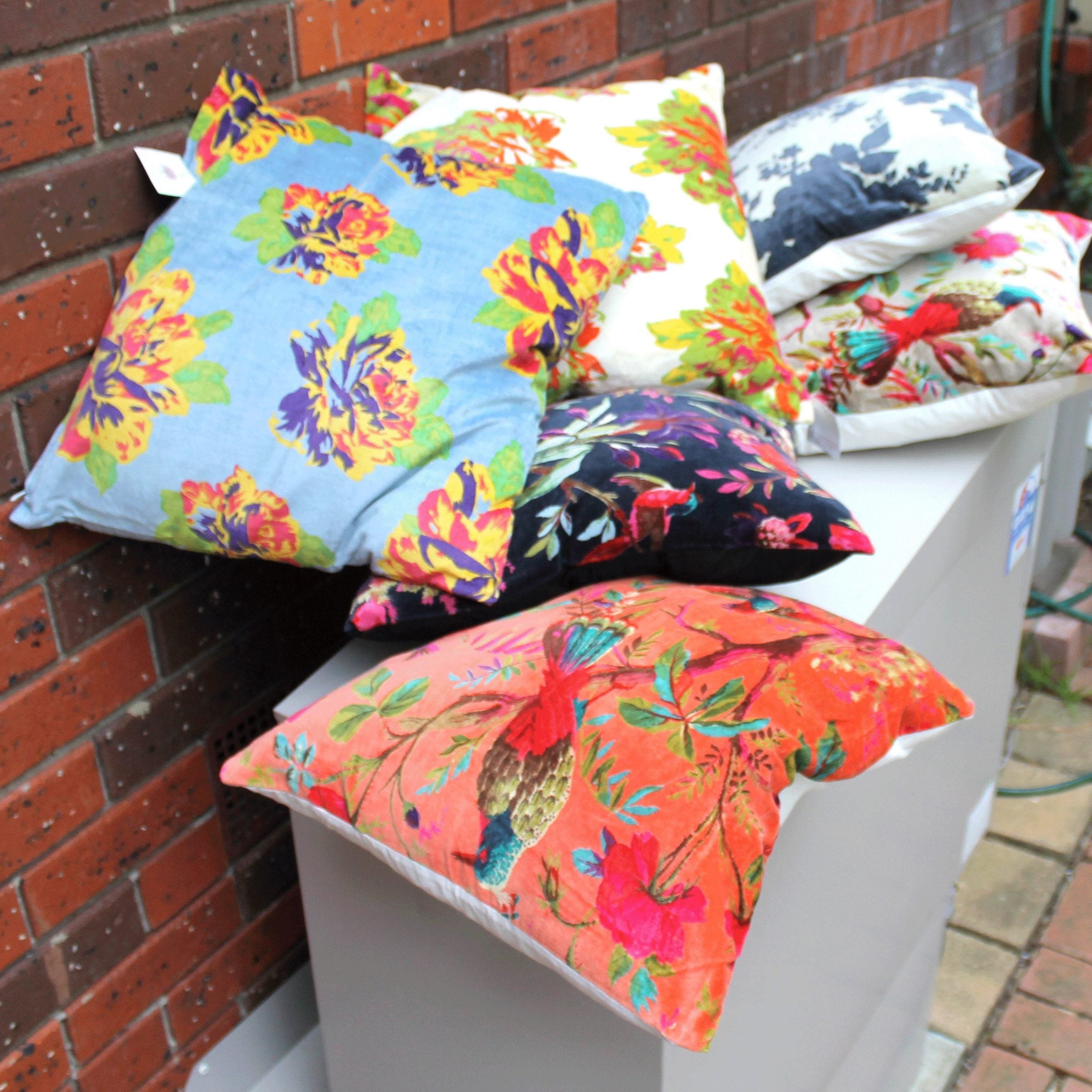 100% Handmade Cotton Cushion Cover - Fluttering Flora