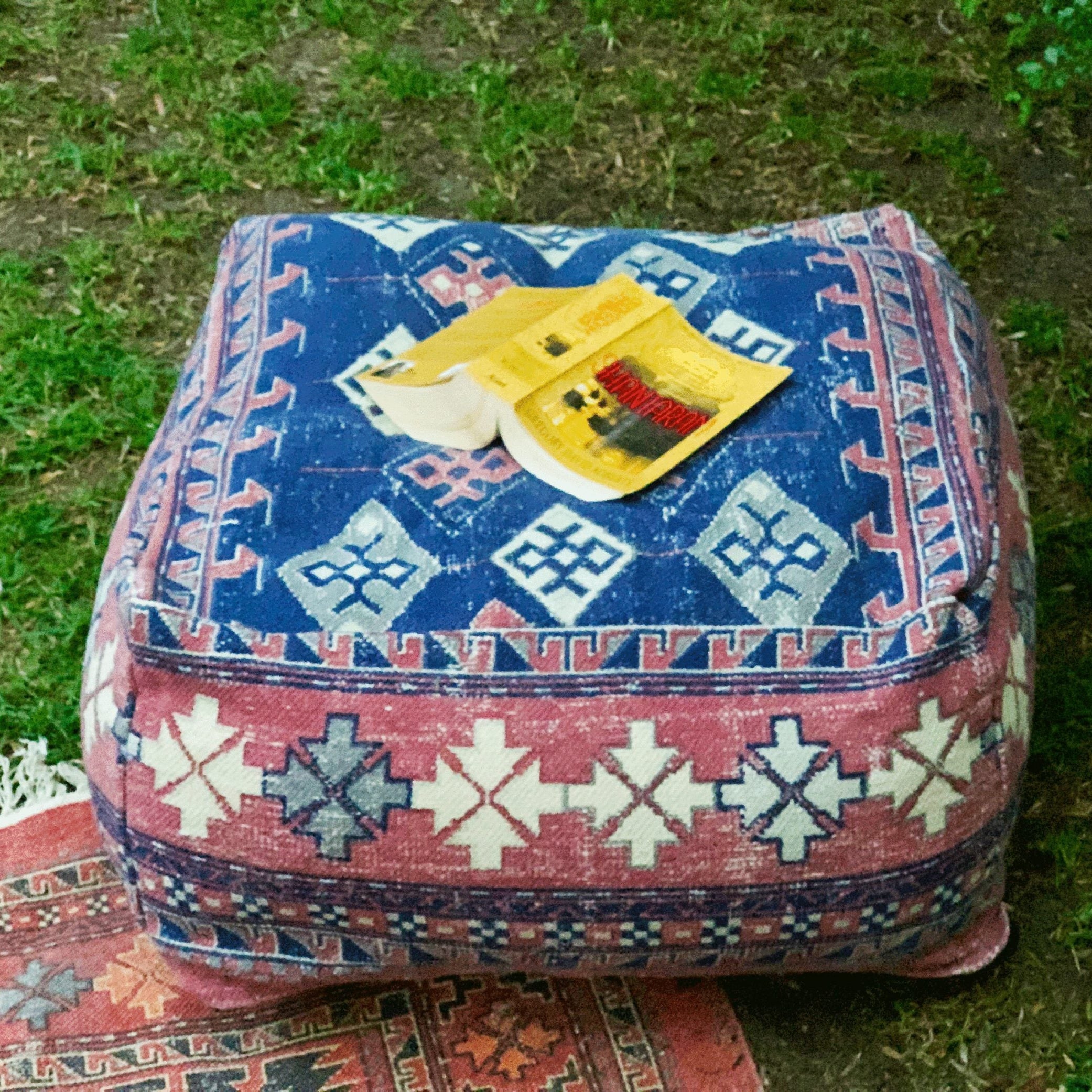 Stunning Moroccan Cushion, Beni Ourain Moroccan Floor Cushion,, Beanbag, Yoga Meditation Cushion, Linen Connections,Ottoman, Home Decor Gift
