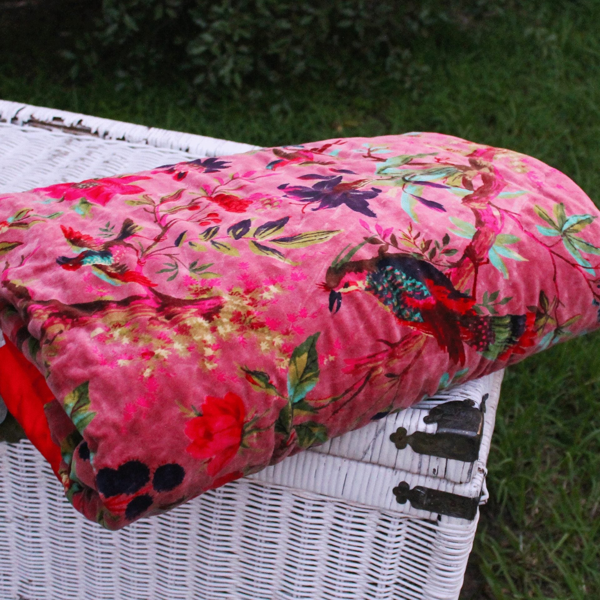 Floral Cotton Quilt Bedspread Comforter Duvet- Pink World