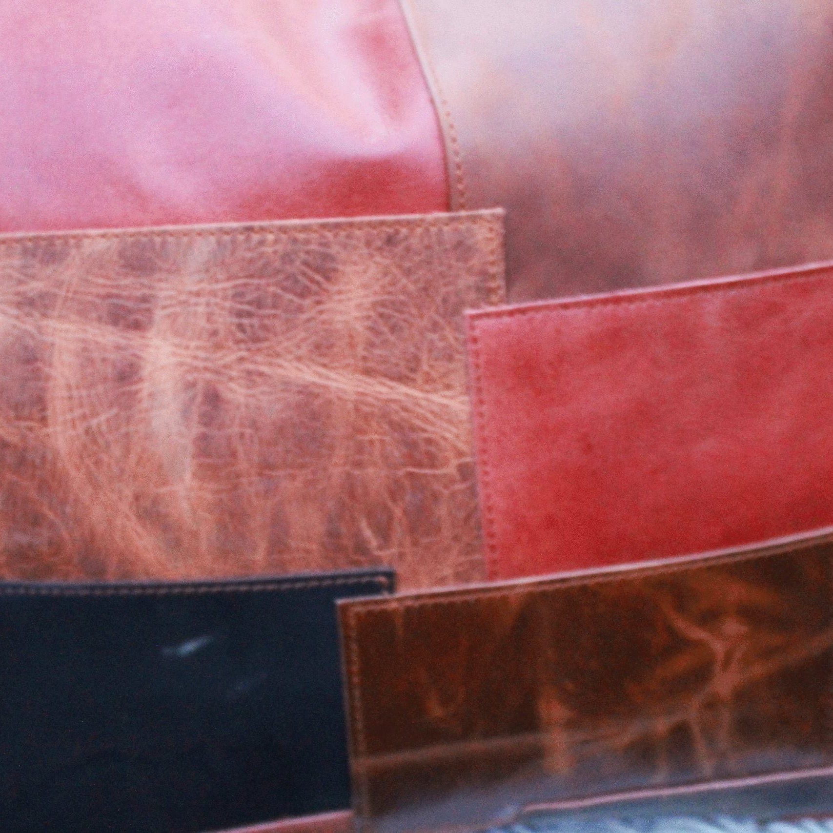 'Vintage Euphoria' 100% Genuine Leather Cushion Cover