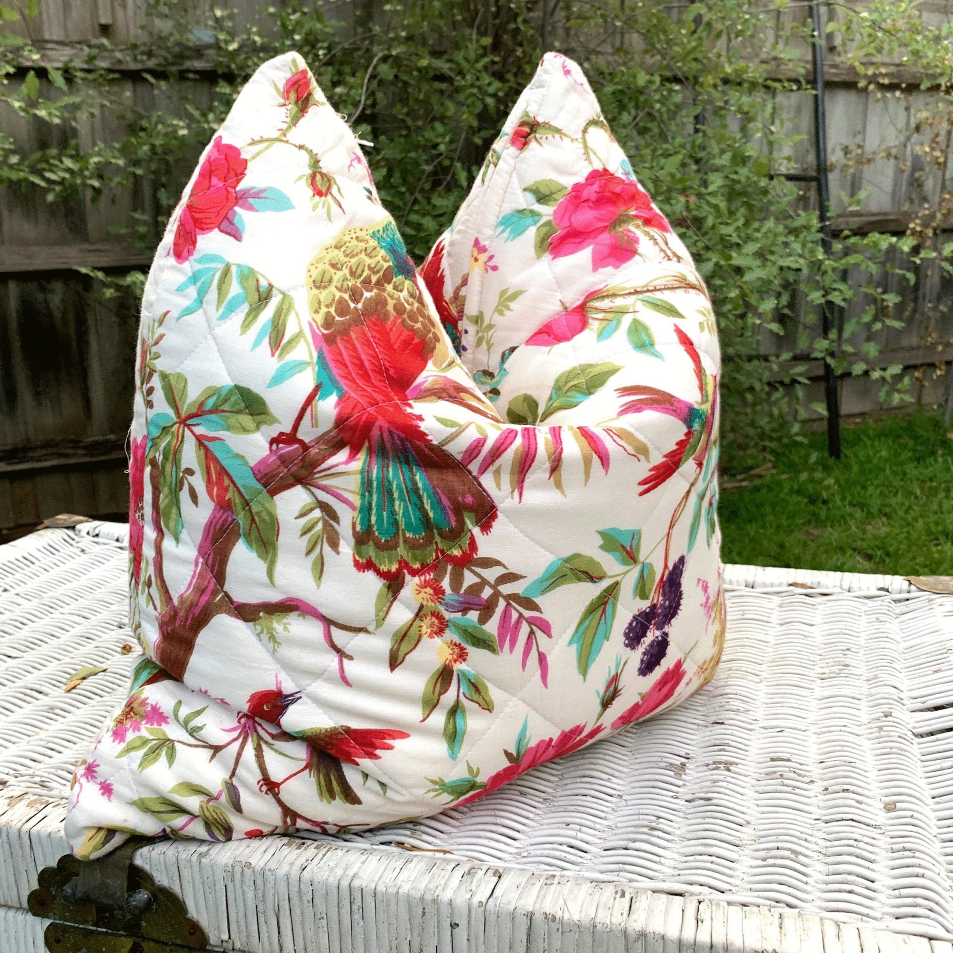 'Songbird Sanctuary' 100% Handmade Cotton Cushion Cover