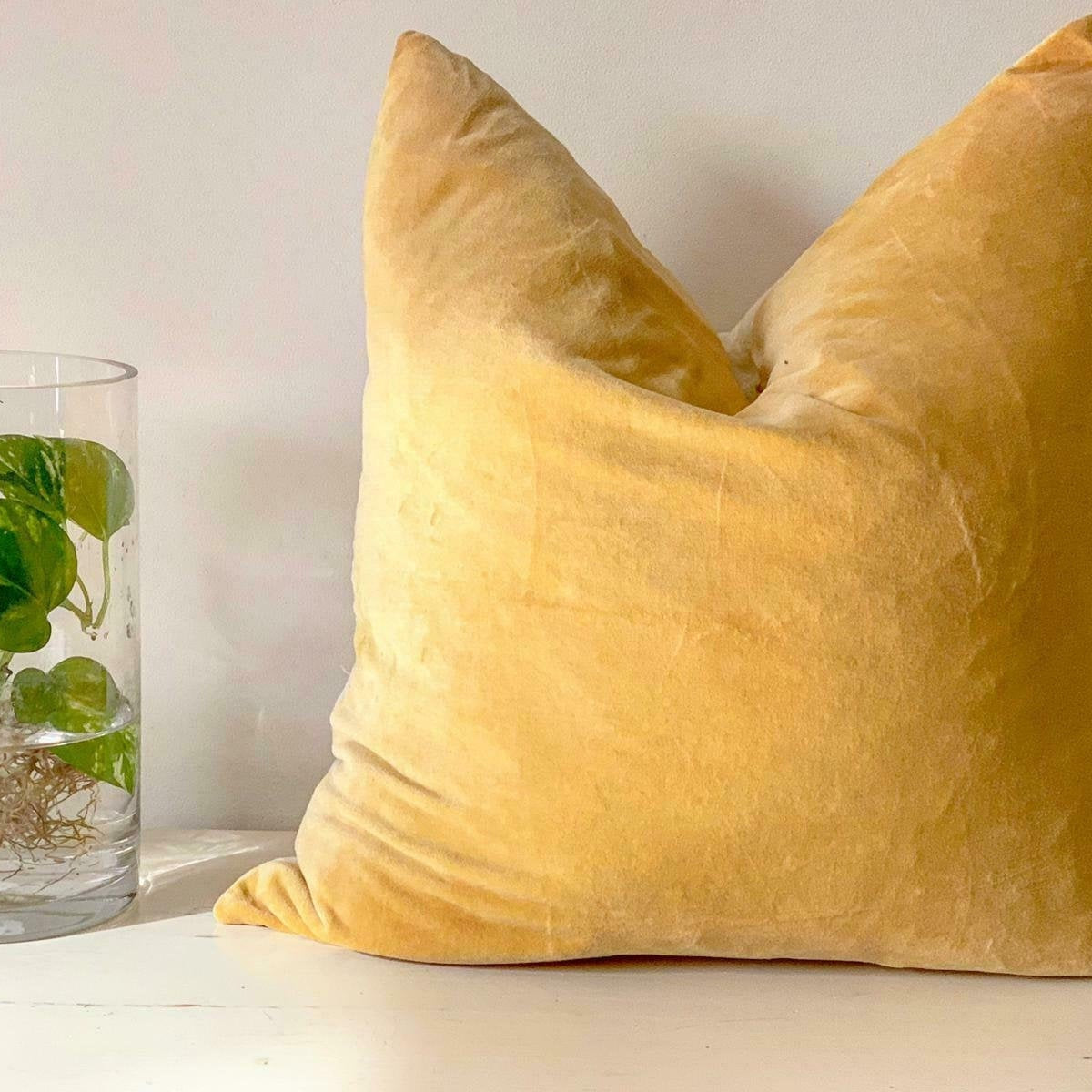 Linen Connections Luxury Velvet Cushion Covers - Lemon