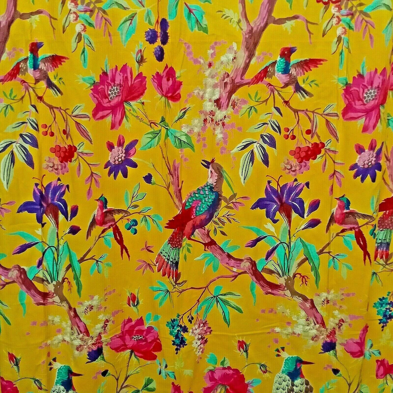 'Floral Kaleidoscope' 100% Cotton Boho Curtains