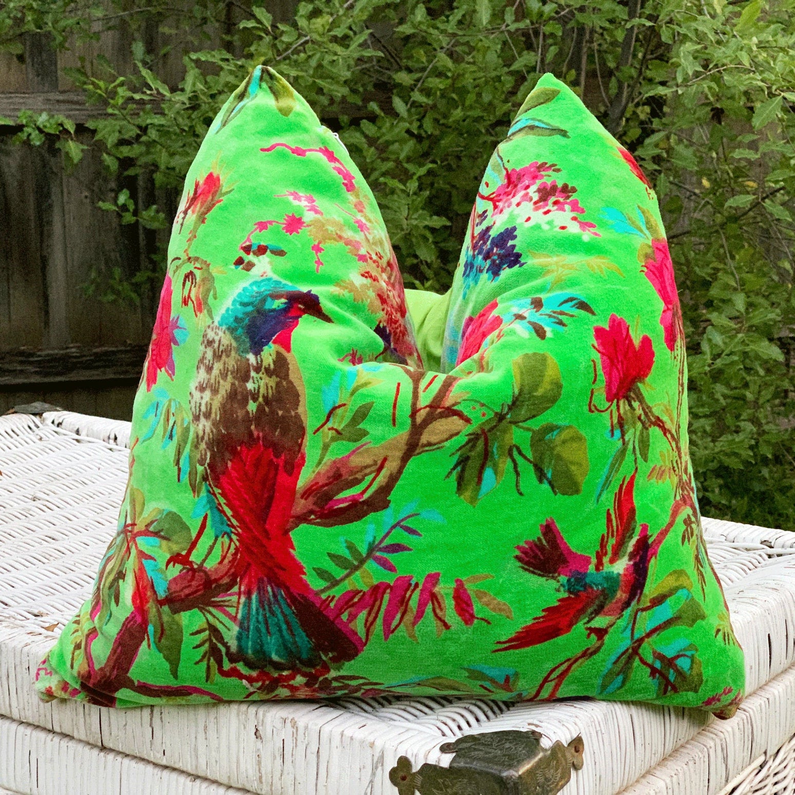 'Jungle Vibrance' 100% Cotton Velvet Cushion Cover