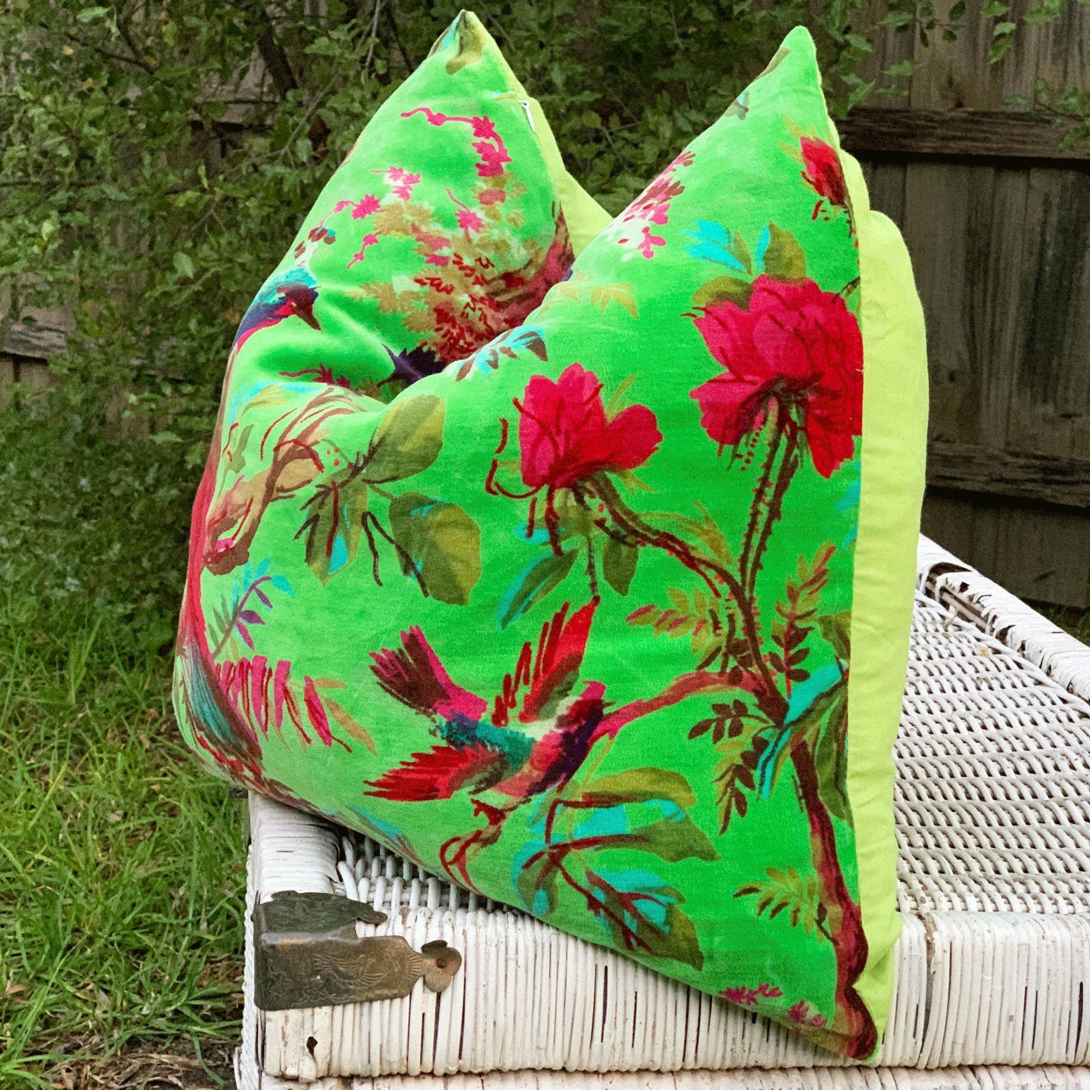 'Jungle Vibrance' 100% Cotton Velvet Cushion Cover