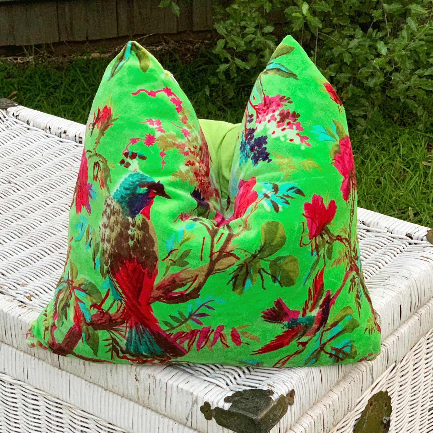 'Jungle Vibrance' 100% Cotton Velvet Cushion Cover