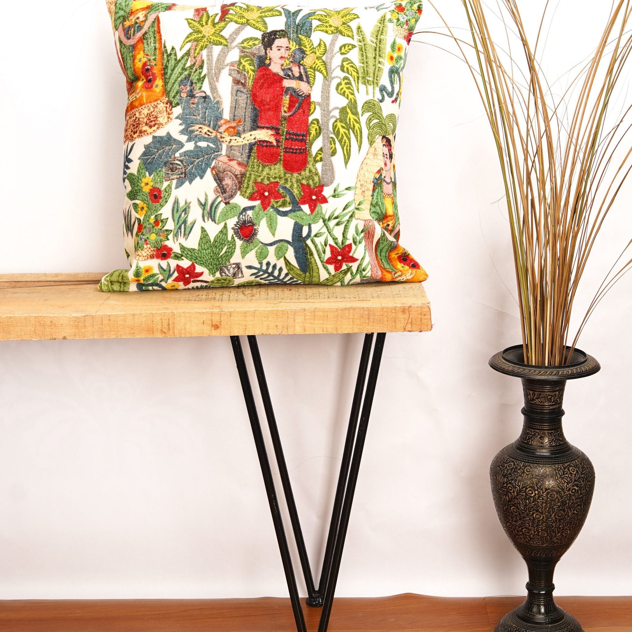 'Frida's Vision' 100% Cotton Velvet Cushion Cover